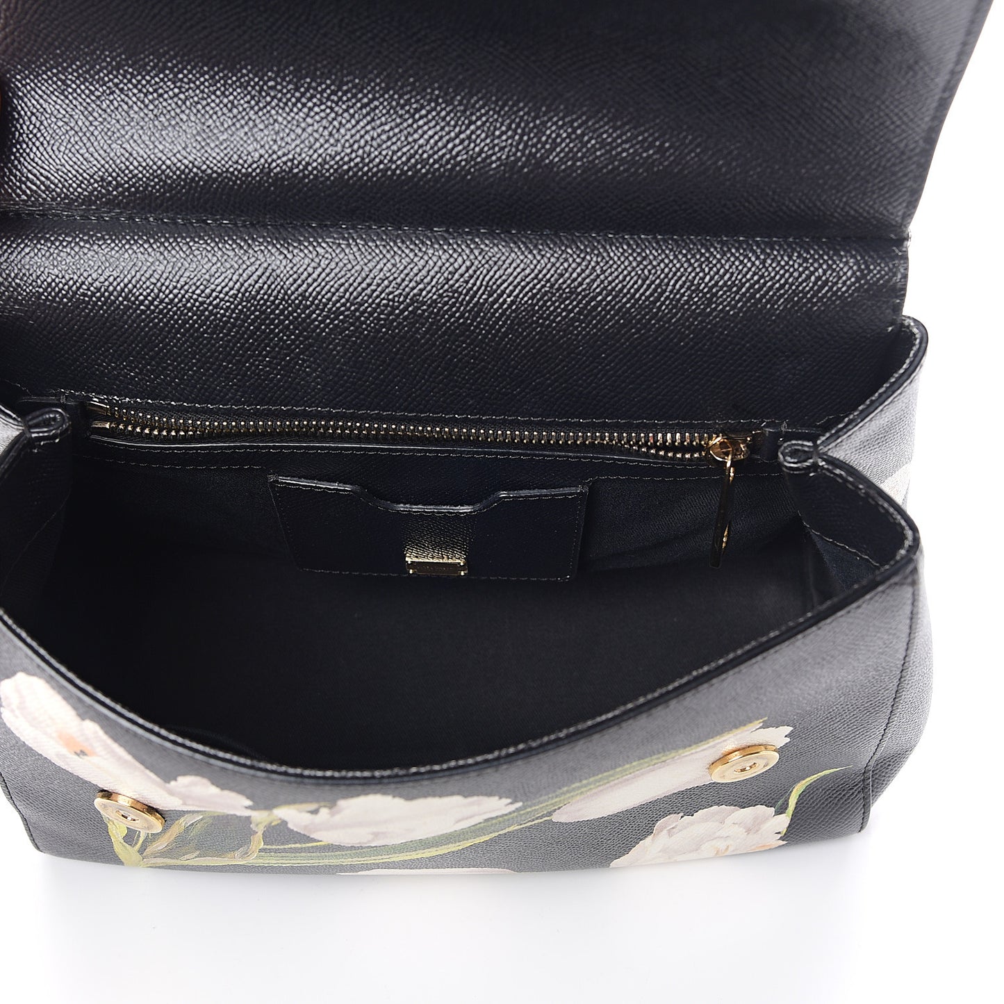Dauphine Tulip Print Medium Miss Sicily Satchel Black