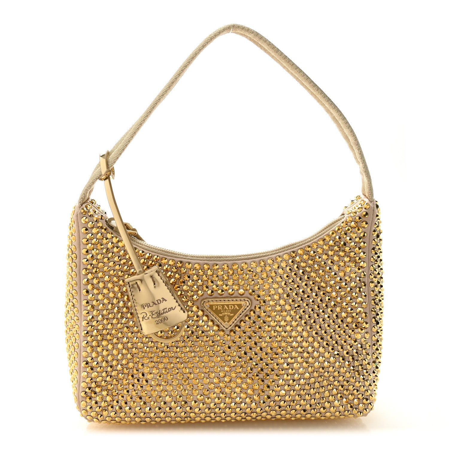 Prada Satin Crystal Mini Re-Edition 2000 Bag Platino 1789528