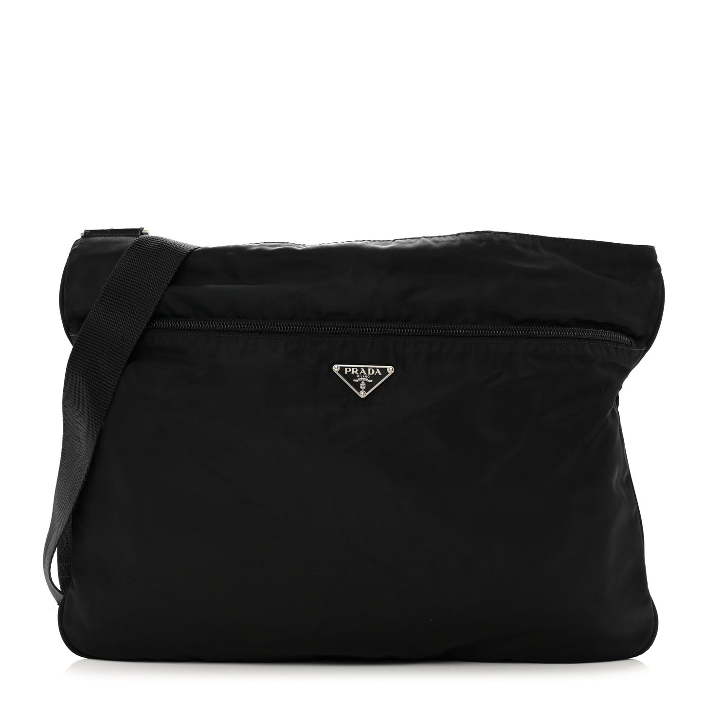 Nylon Vela Flat Messenger Bag Black