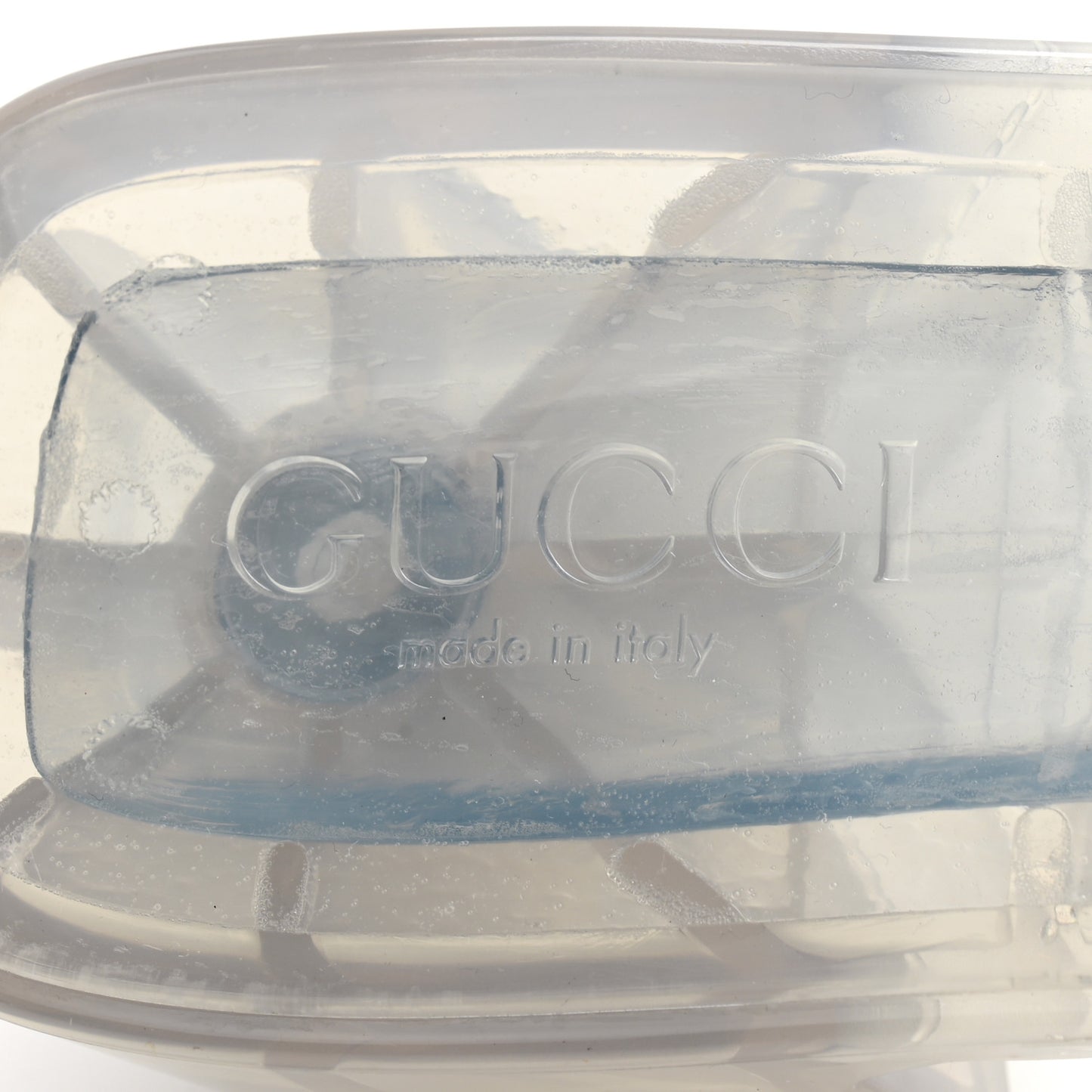 Rubber Gucci Logo Womens Platform 20/60mm Slide Sandals 40 Transparent