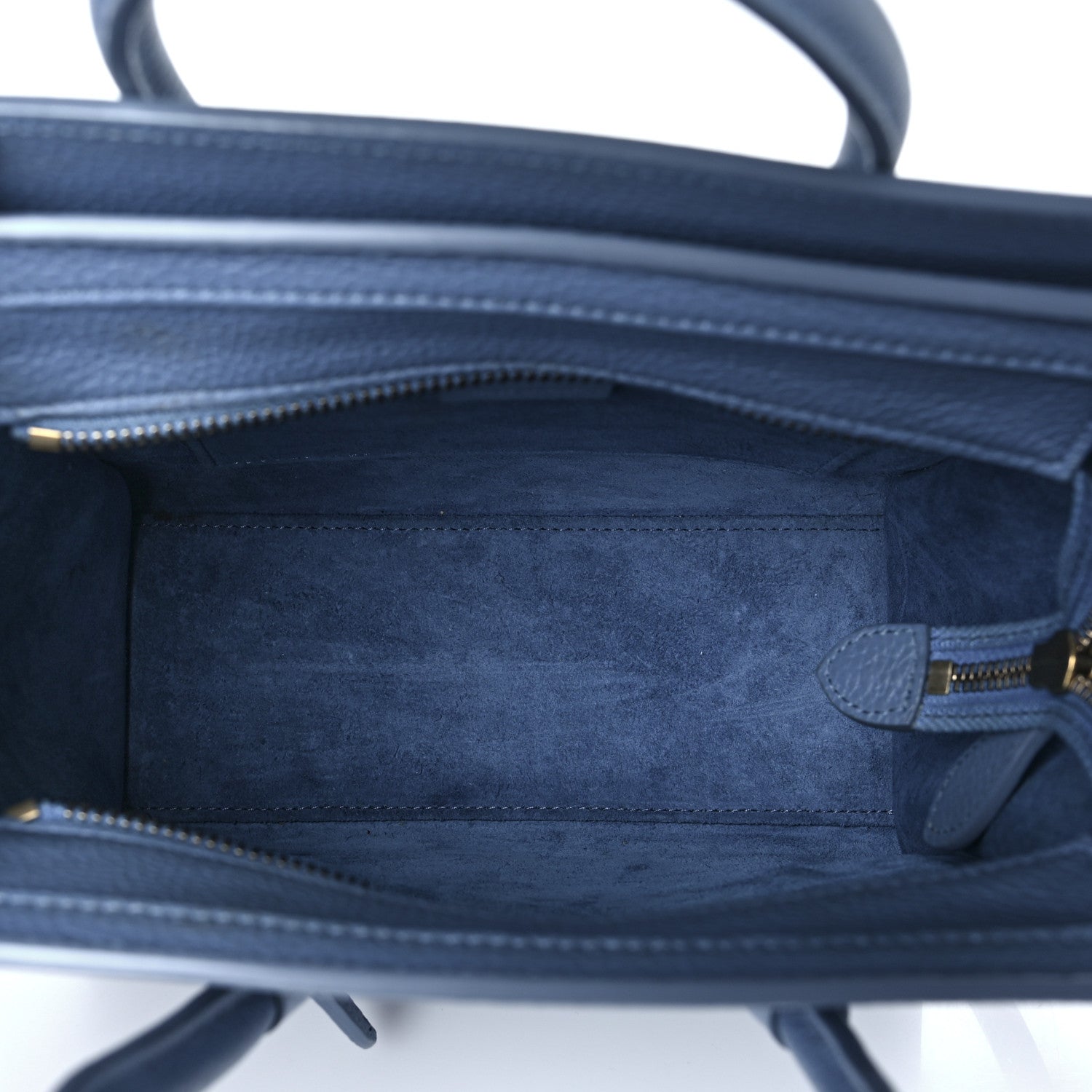 Celine Drummed Calfskin Nano Luggage Blue 5 of 12