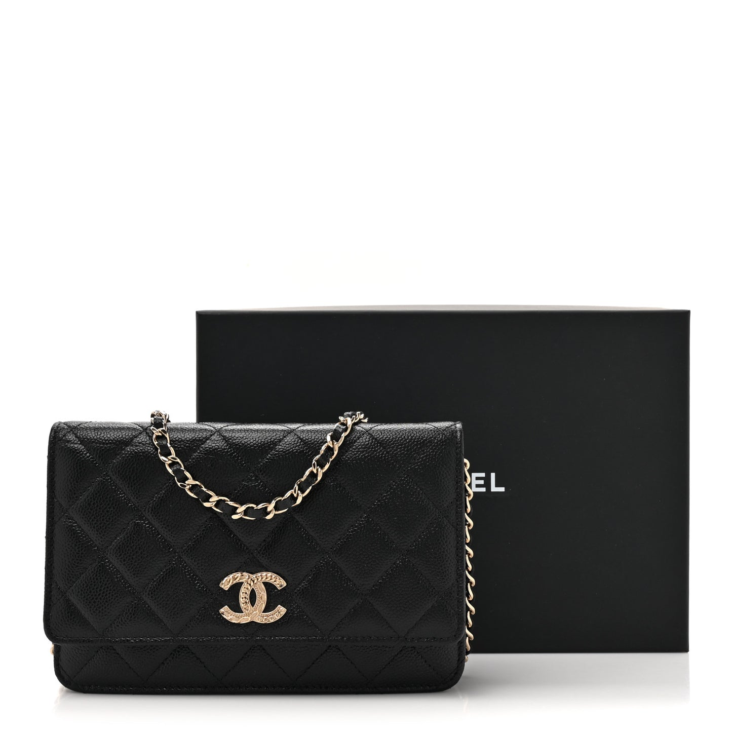 Caviar Quilted Multi Chain Wallet On Chain WOC Black