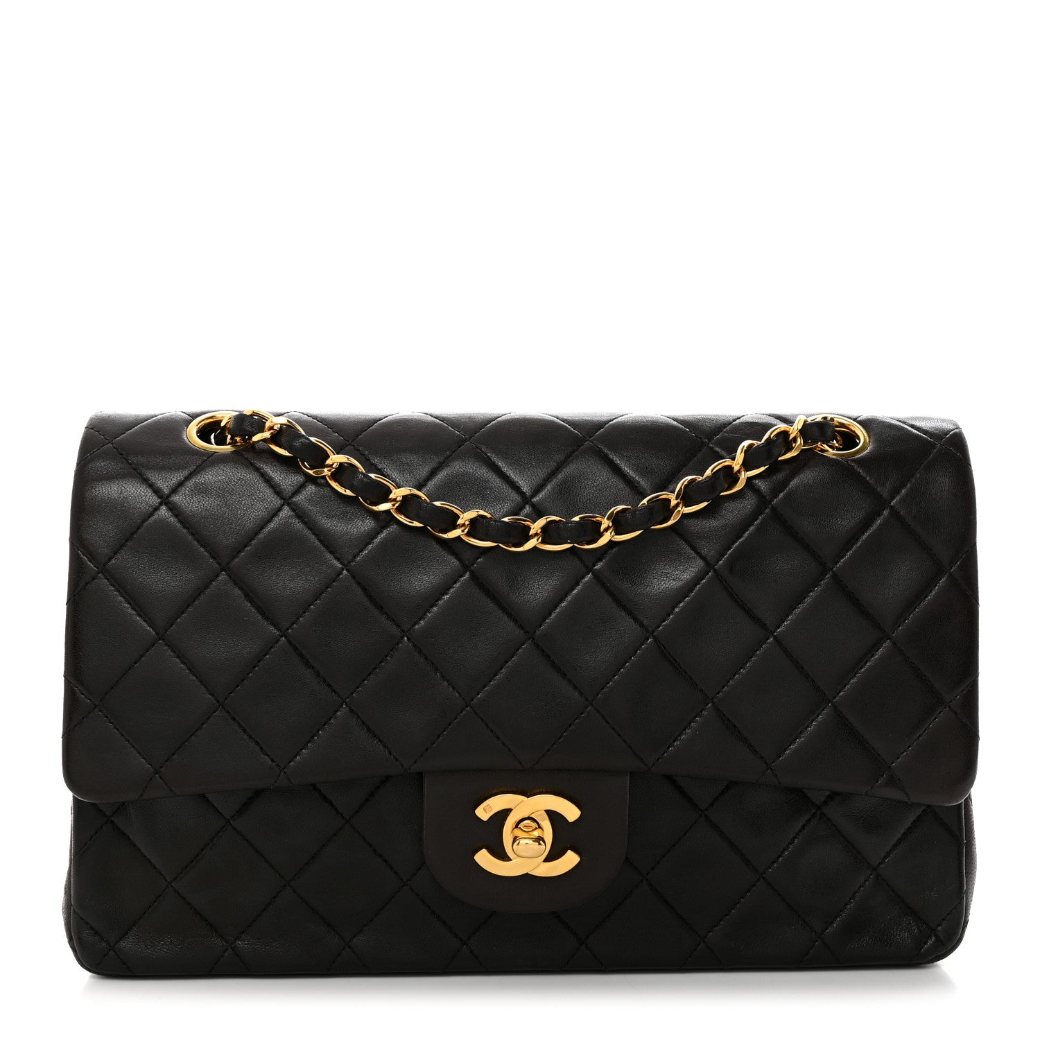 Chanel Lambskin Quilted Medium Double Flap Dark Brown 1 of 10
