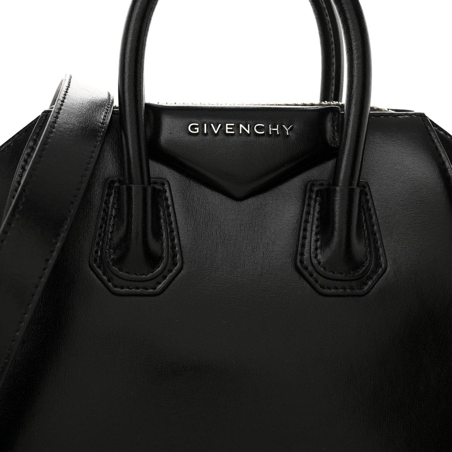 Shiny Lord Calfskin Mini Antigona Black