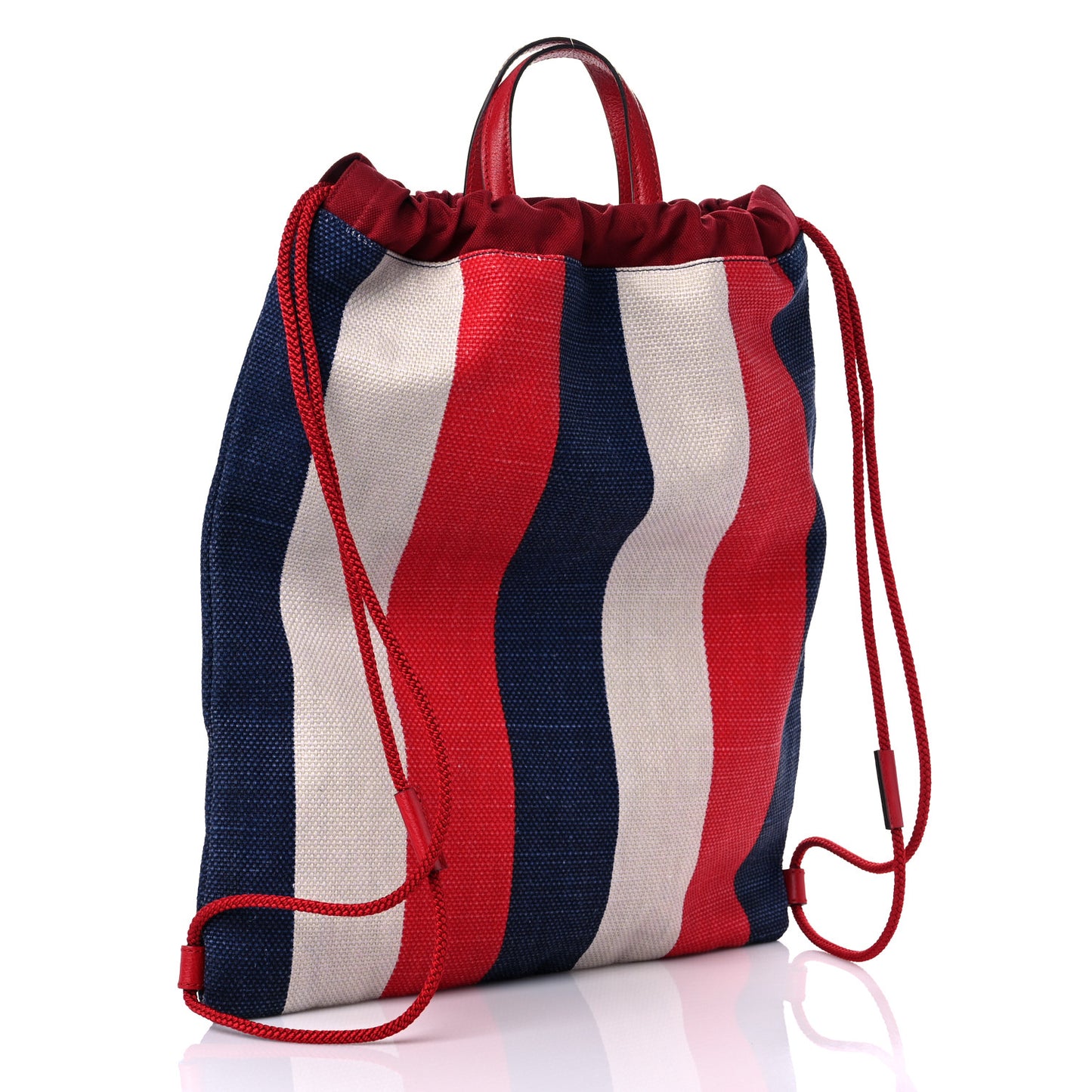 Canvas Logo Sylvie Stripe Drawstring Backpack Red