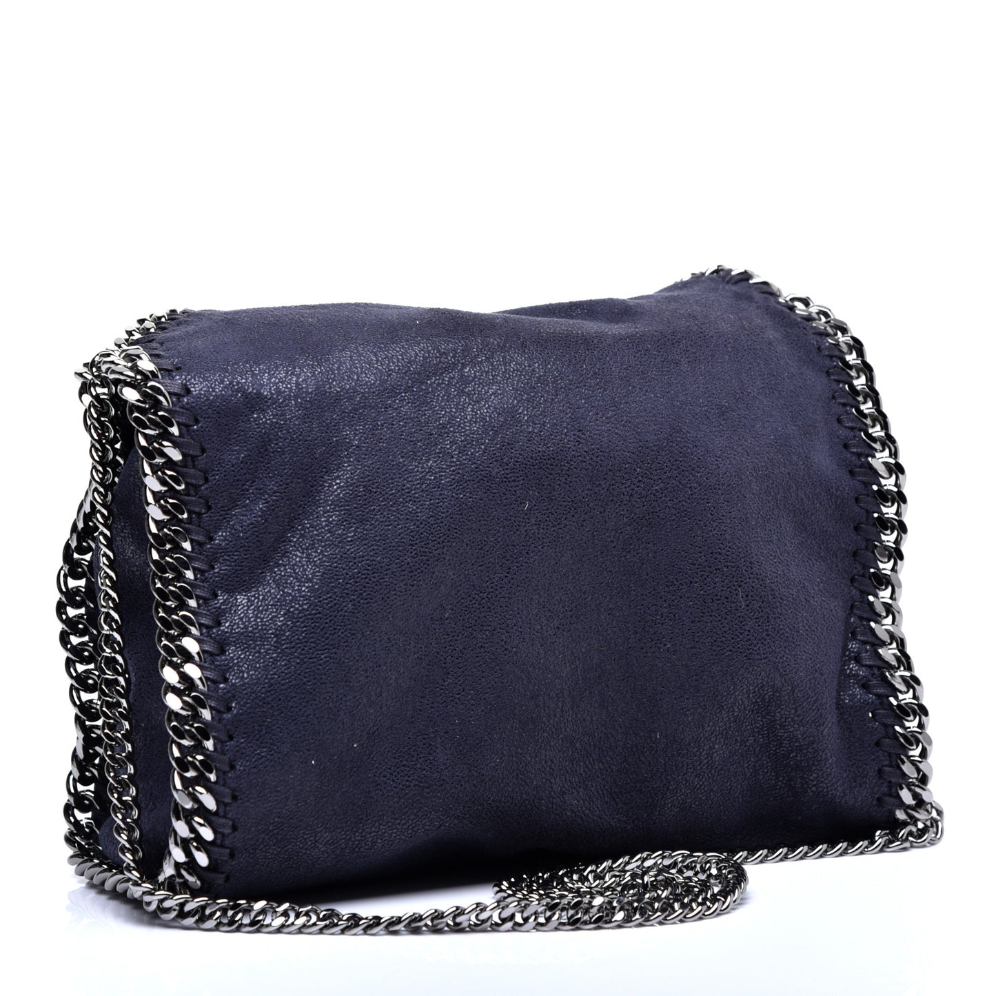 Shaggy Deer Mini Falabella Fold Over Tote Navy