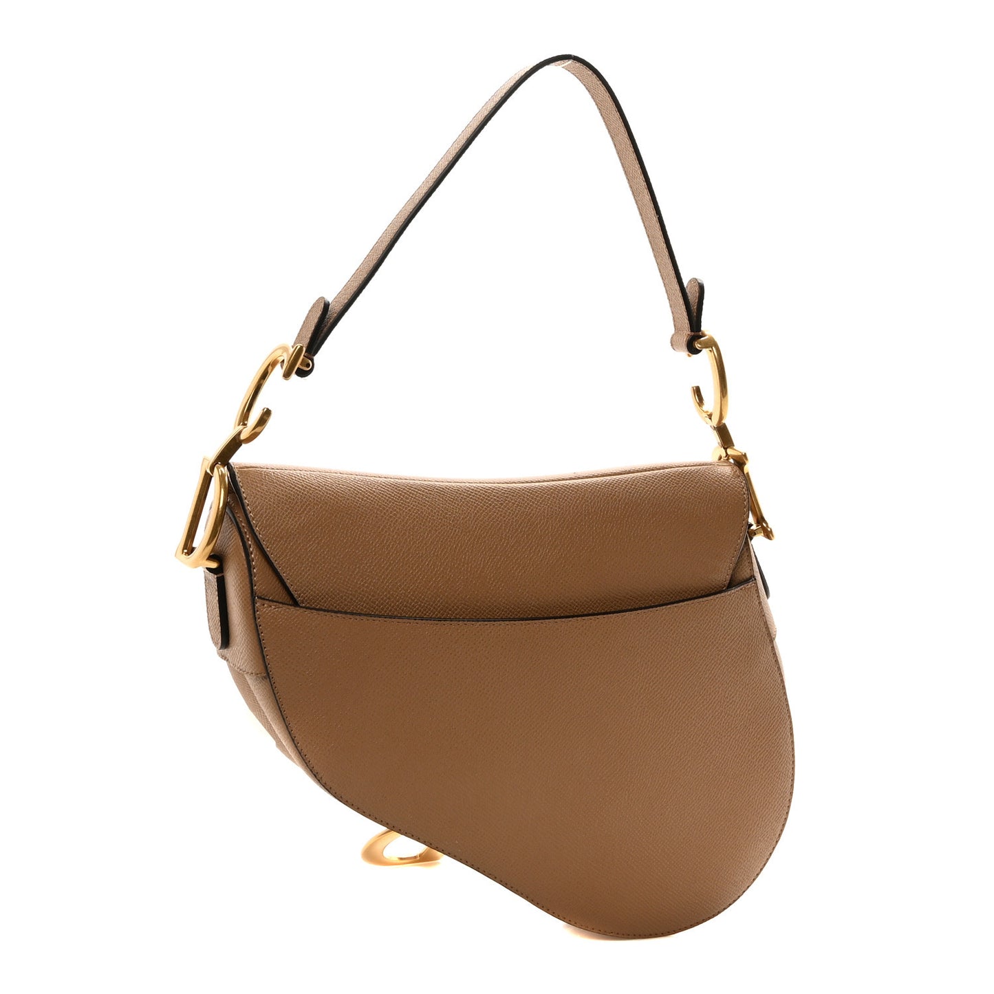 Grained Calfskin Saddle Bag Light Brown