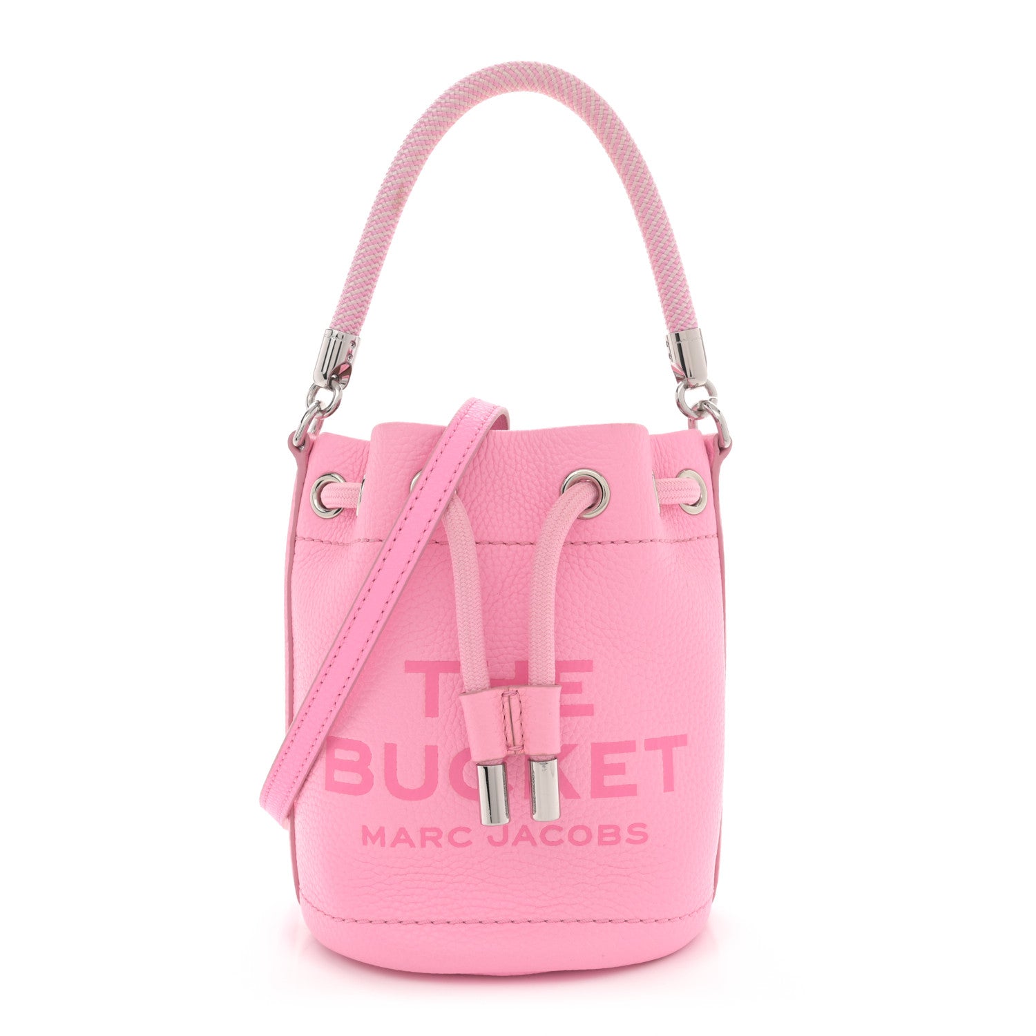 Marc Jacobs Grained Calfskin The Mini Bucket Bag Fluro Candy Pink