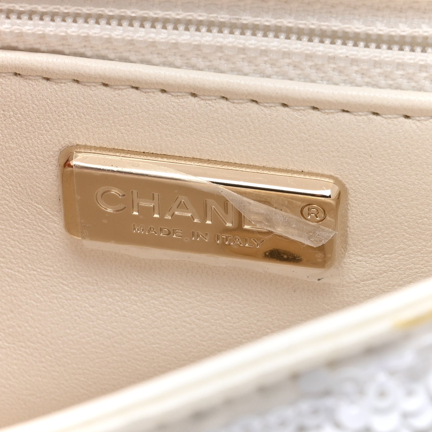 Sequin Small Single Flap White