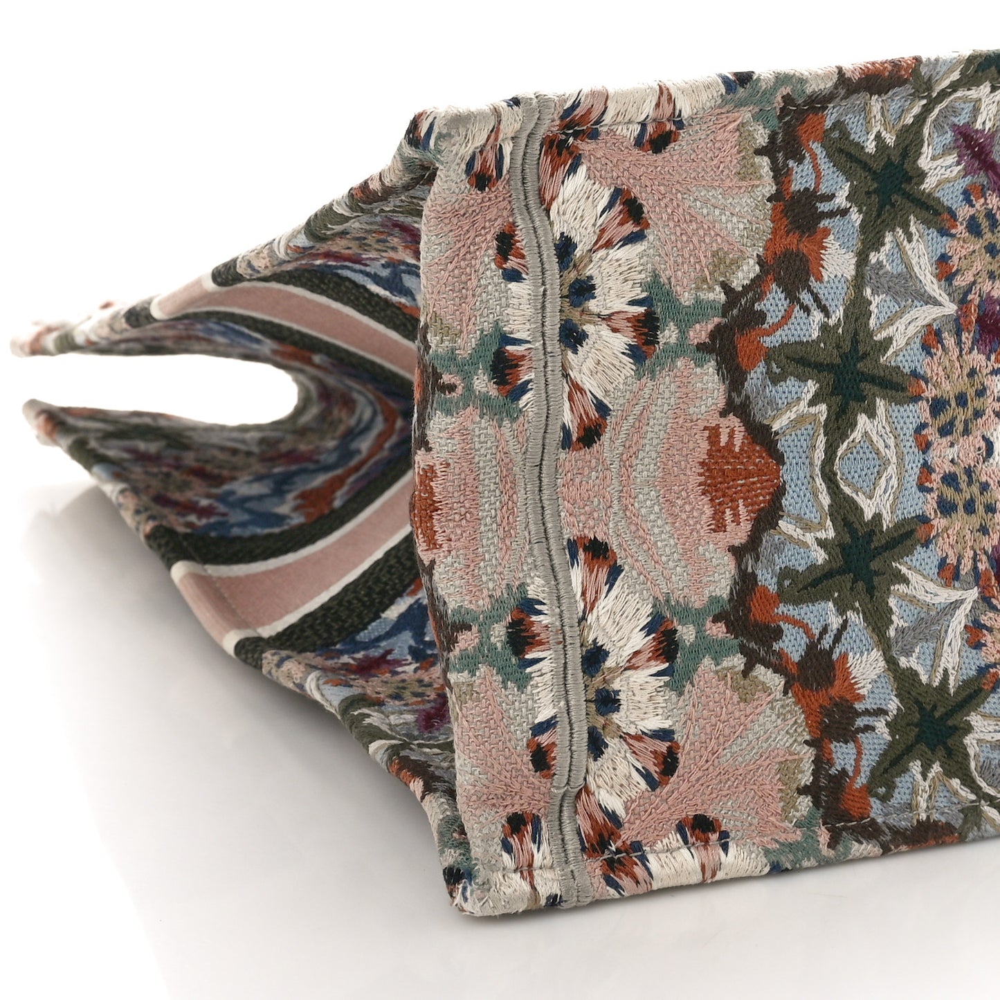 Canvas Embroidered Large Kaleidioroscopic Book Tote Multicolor
