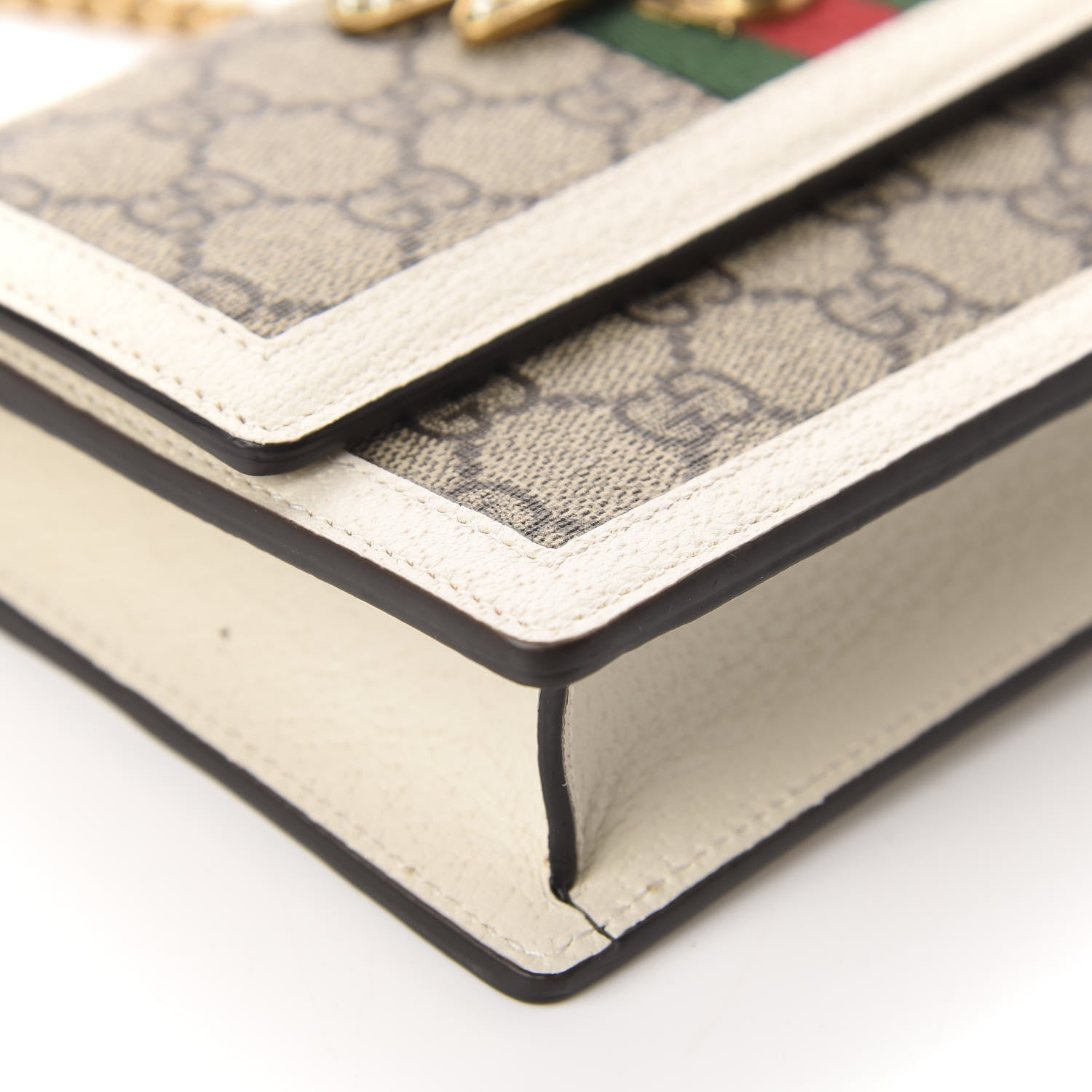 Gucci GG Supreme Monogram Web Queen Margaret Chain Wallet White 6 of 10