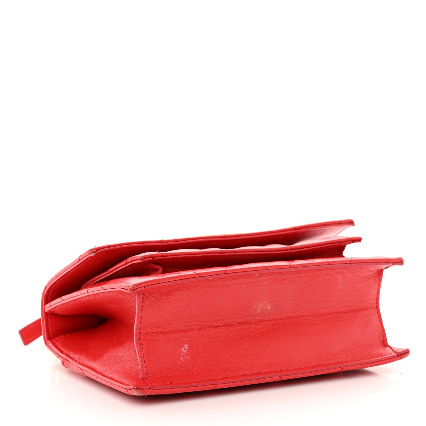 Nappa Calfskin Quilted XS Sharp Top Handle Bag Bright Red