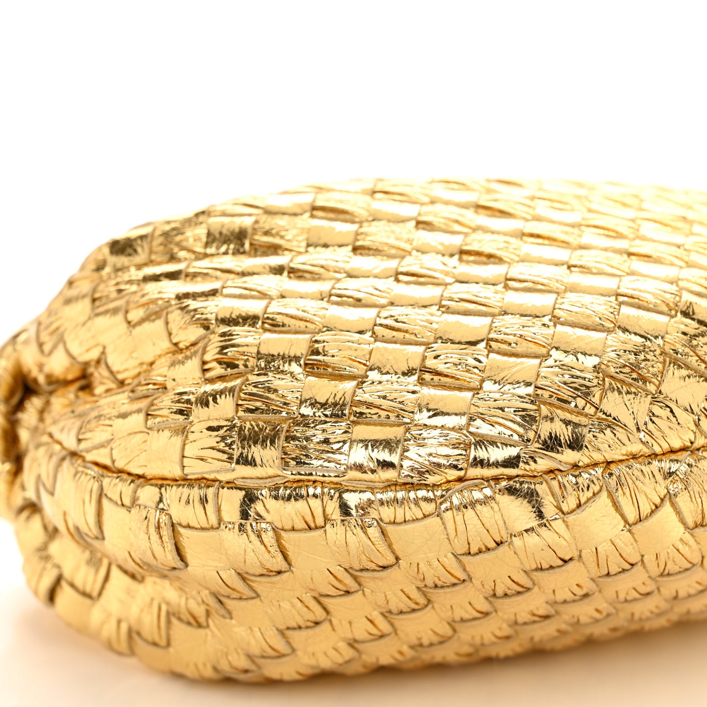 Metallic Nappa Intrecciato Mini Jodie Gold