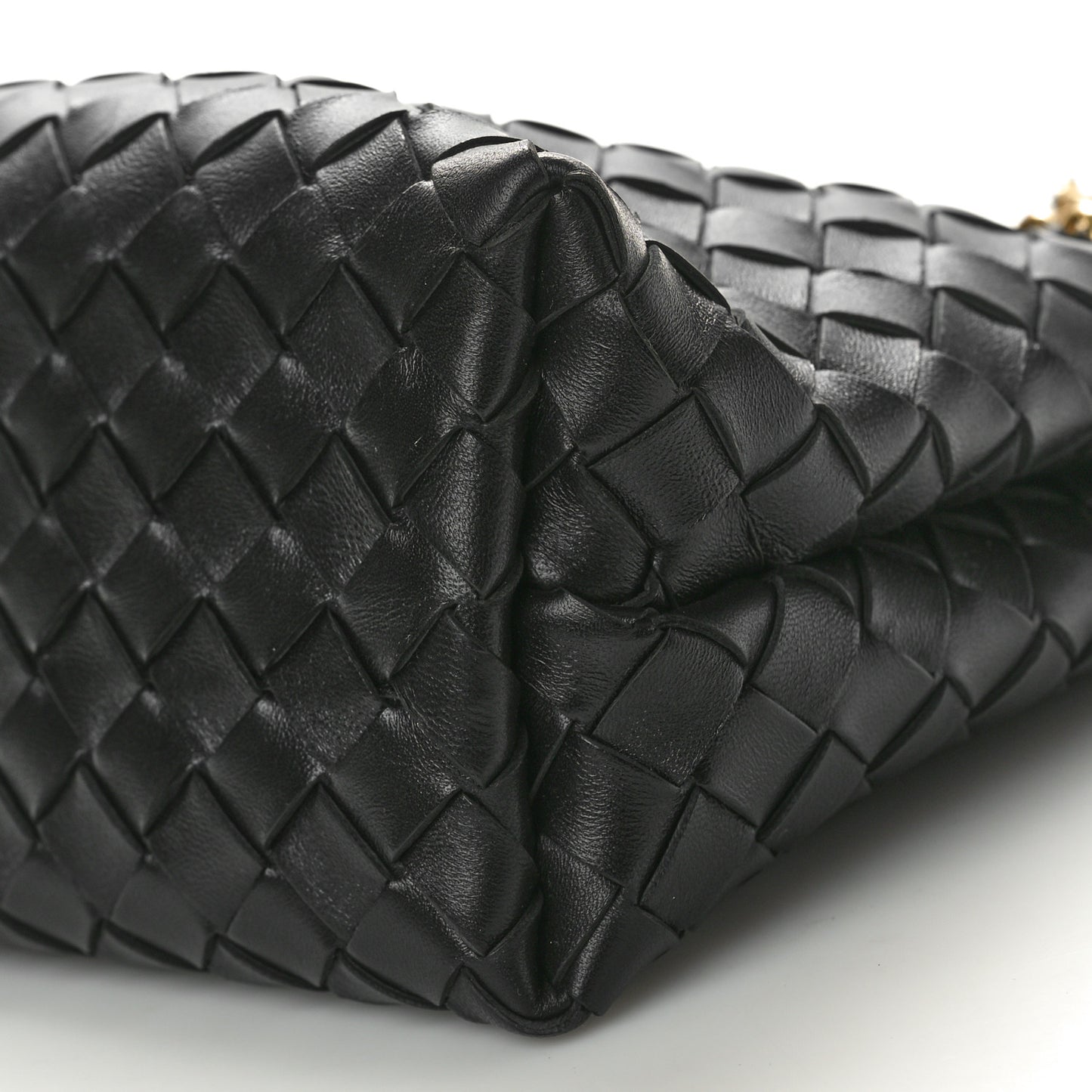 Nappa Intrecciato Small Andiamo With Chain Shoulder Bag Black