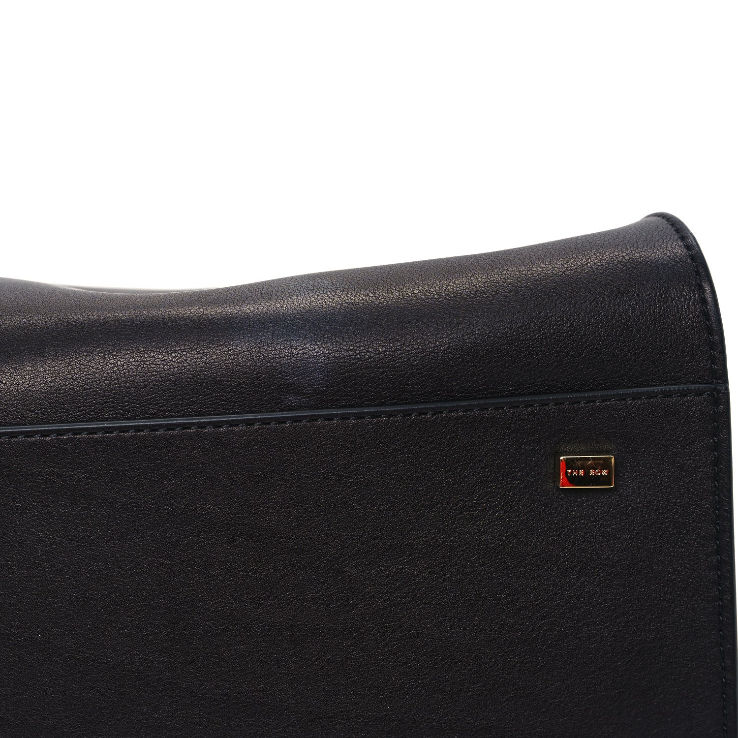The Row Polished Saddle Calfskin Soft Margaux 15 Black 11 of 12
