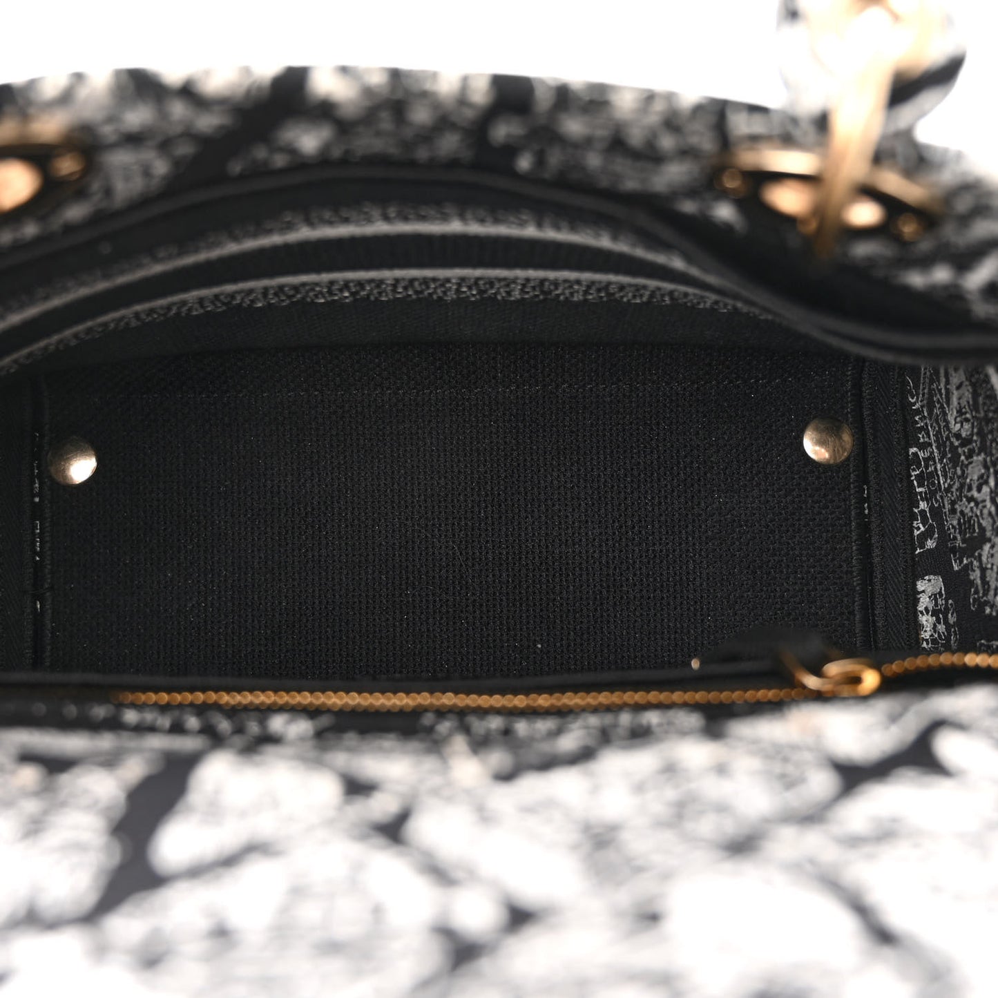Canvas Embroidered Medium Plan de Paris Lady D-Lite Black White
