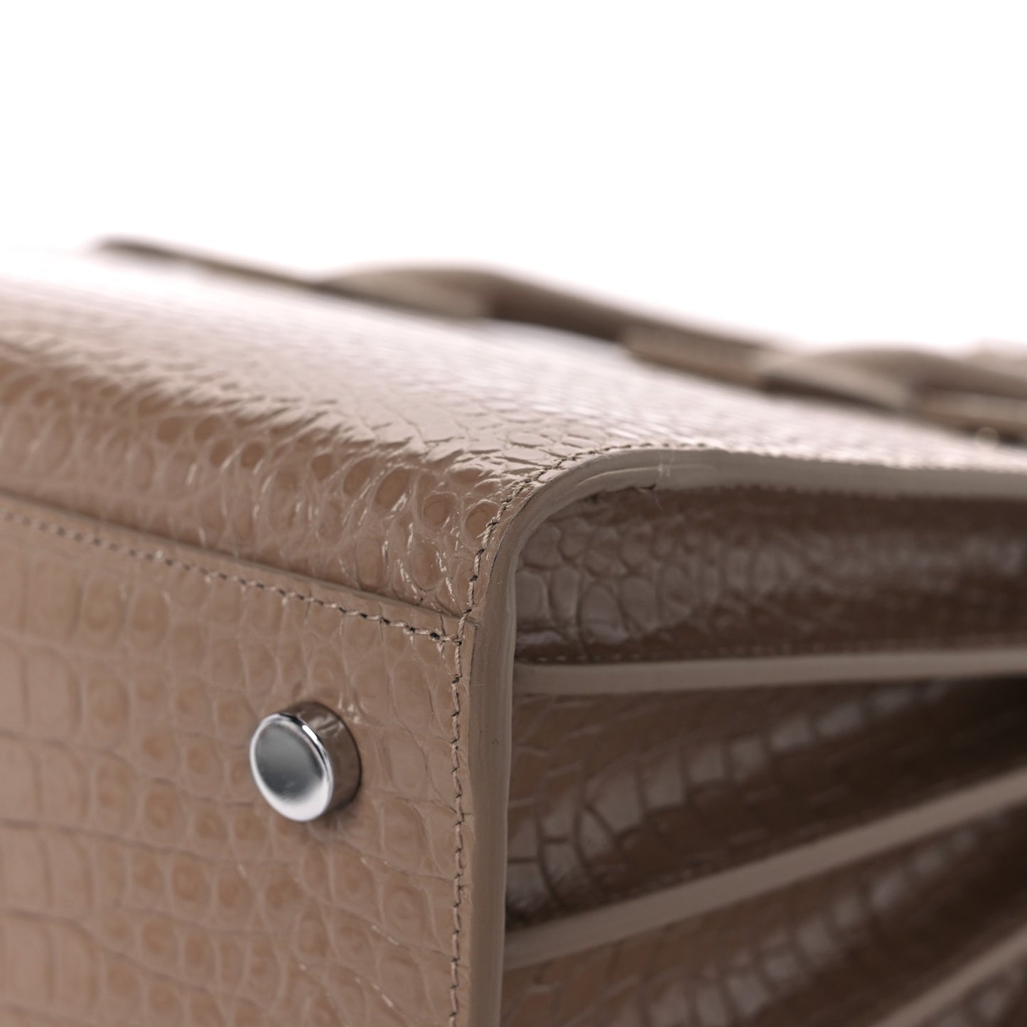 Calfskin Crocodile Embossed Baby Sac De Jour Brown