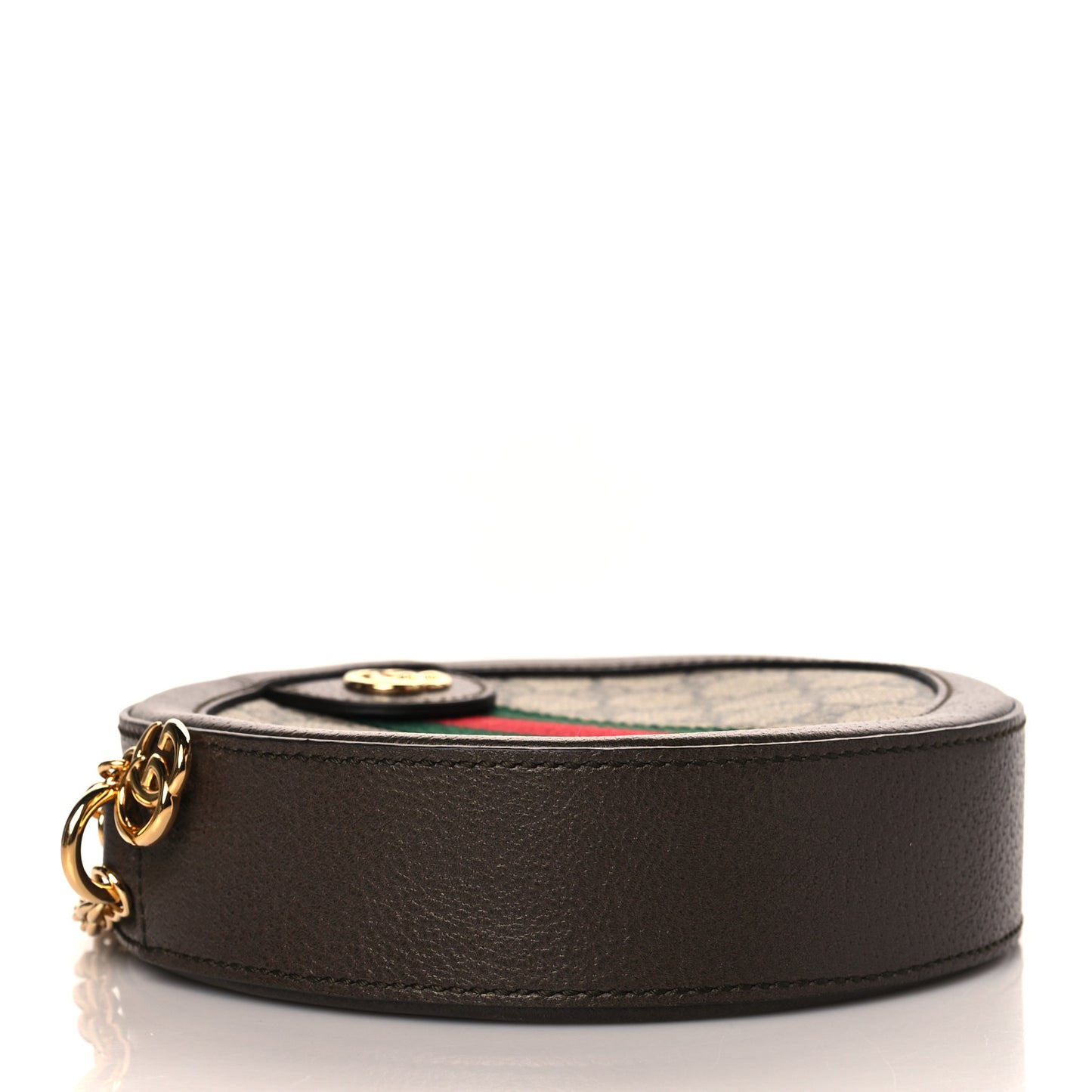 GG Supreme Monogram Web Mini Ophidia Round Shoulder Bag Brown