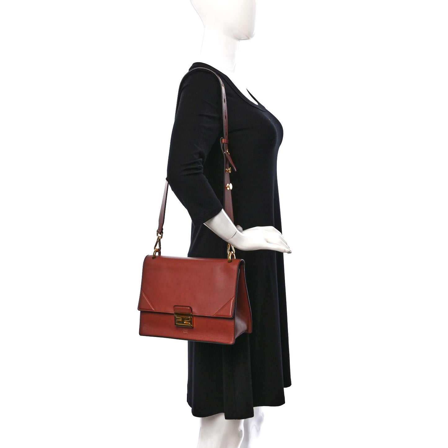 Vitello Grace Matte F is Fendi Kan U Shoulder Bag Rust