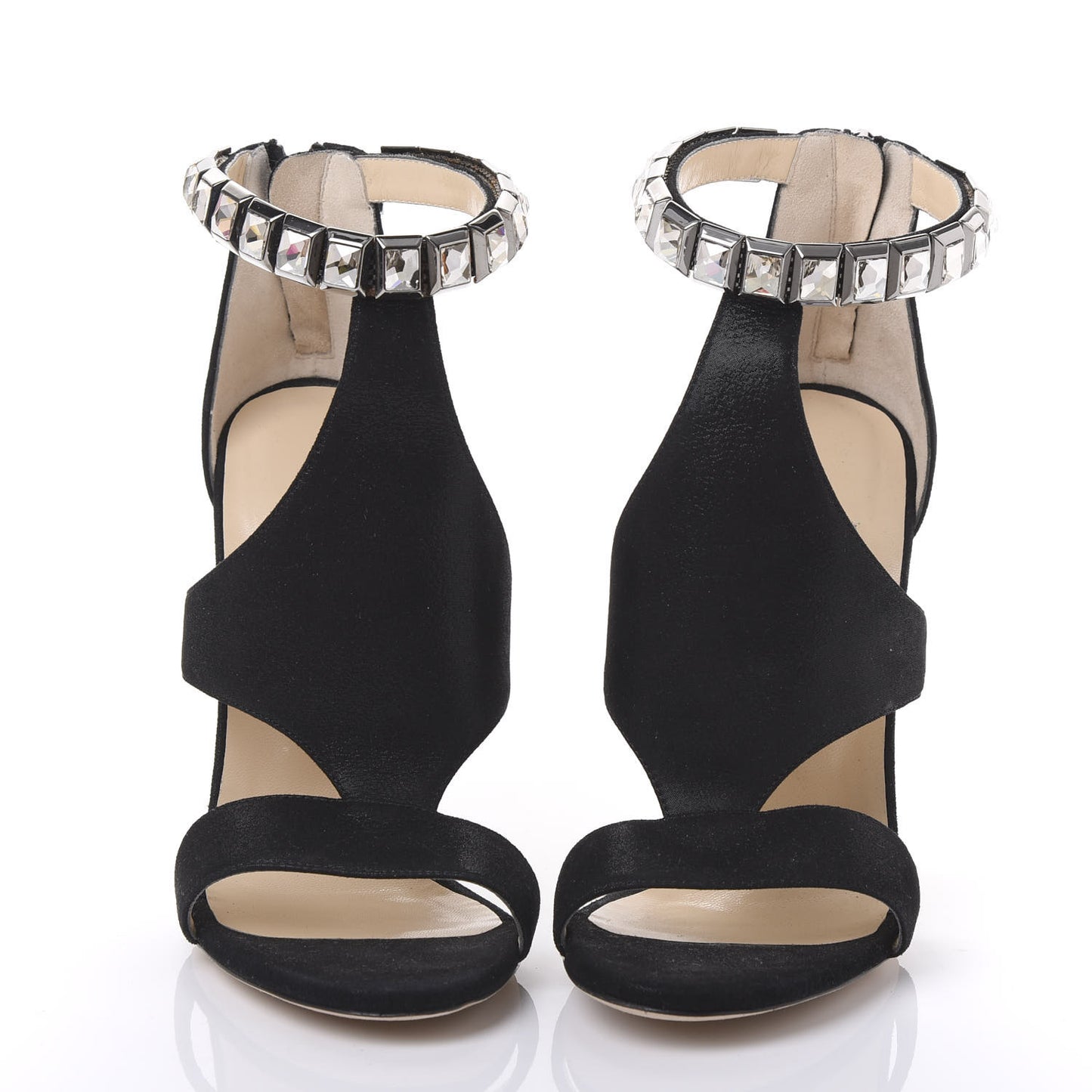 Shimmer Suede Crystal Halo 120 Sandal 38 Black