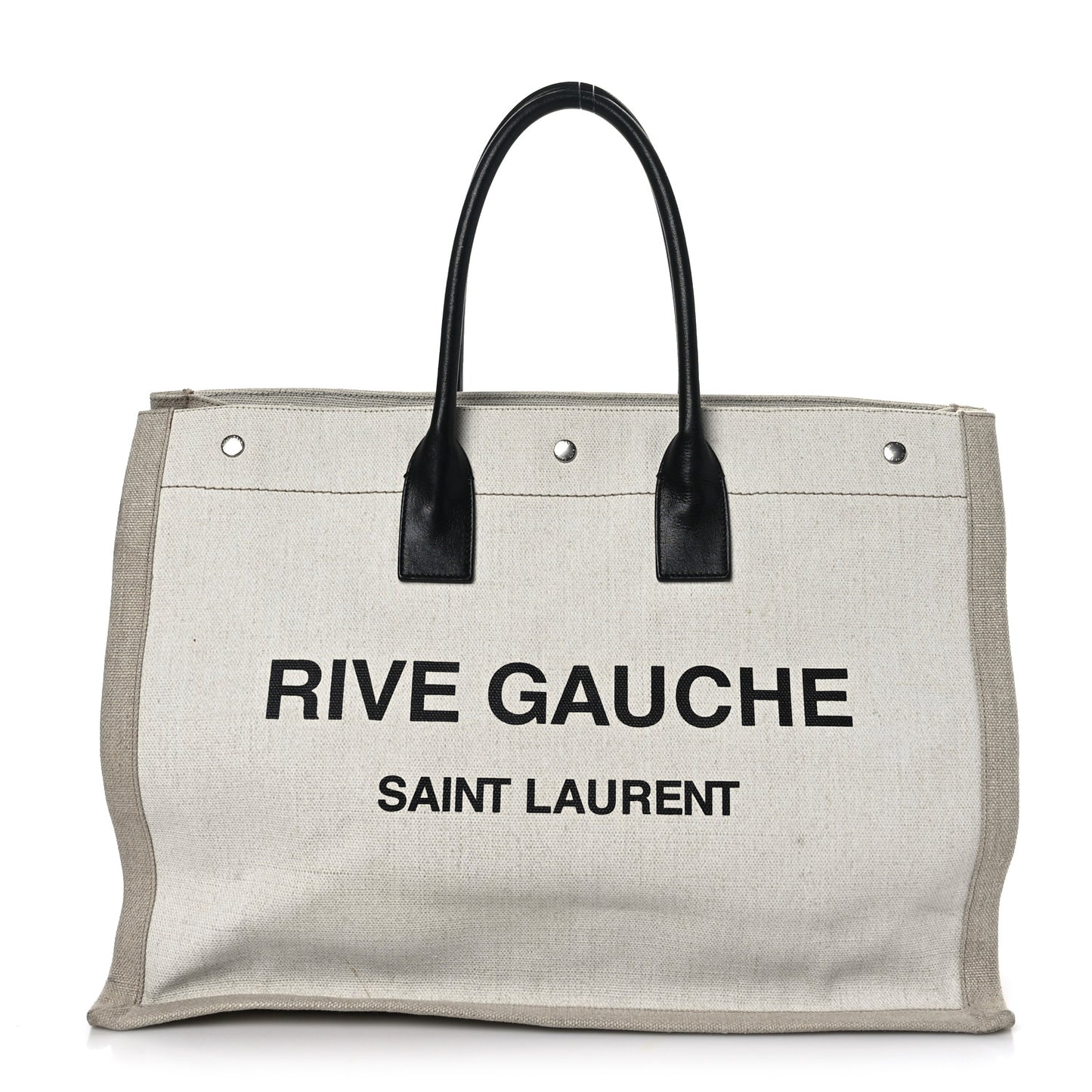 Linen Calfskin Rive Gauche Tote Optic White