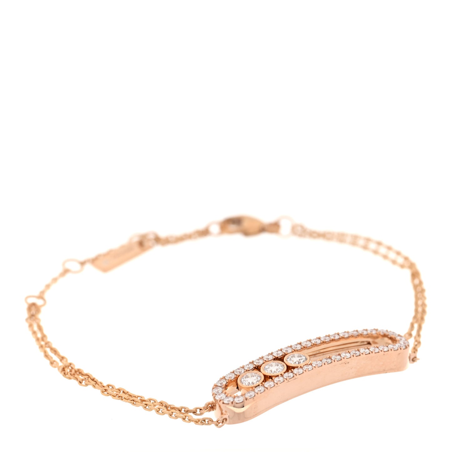18K Rose Gold Diamond Move Classic Pave Double Bracelet