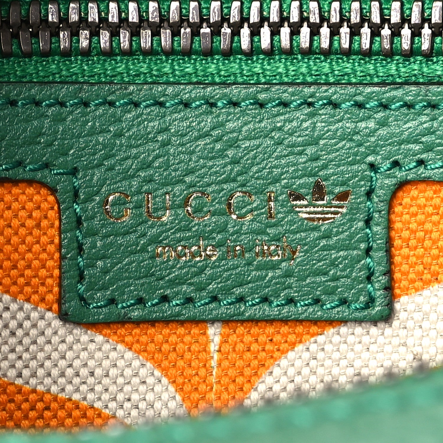 Gucci X ADIDAS Textured Dollar Calfskin Belt Bag Green 6 of 10