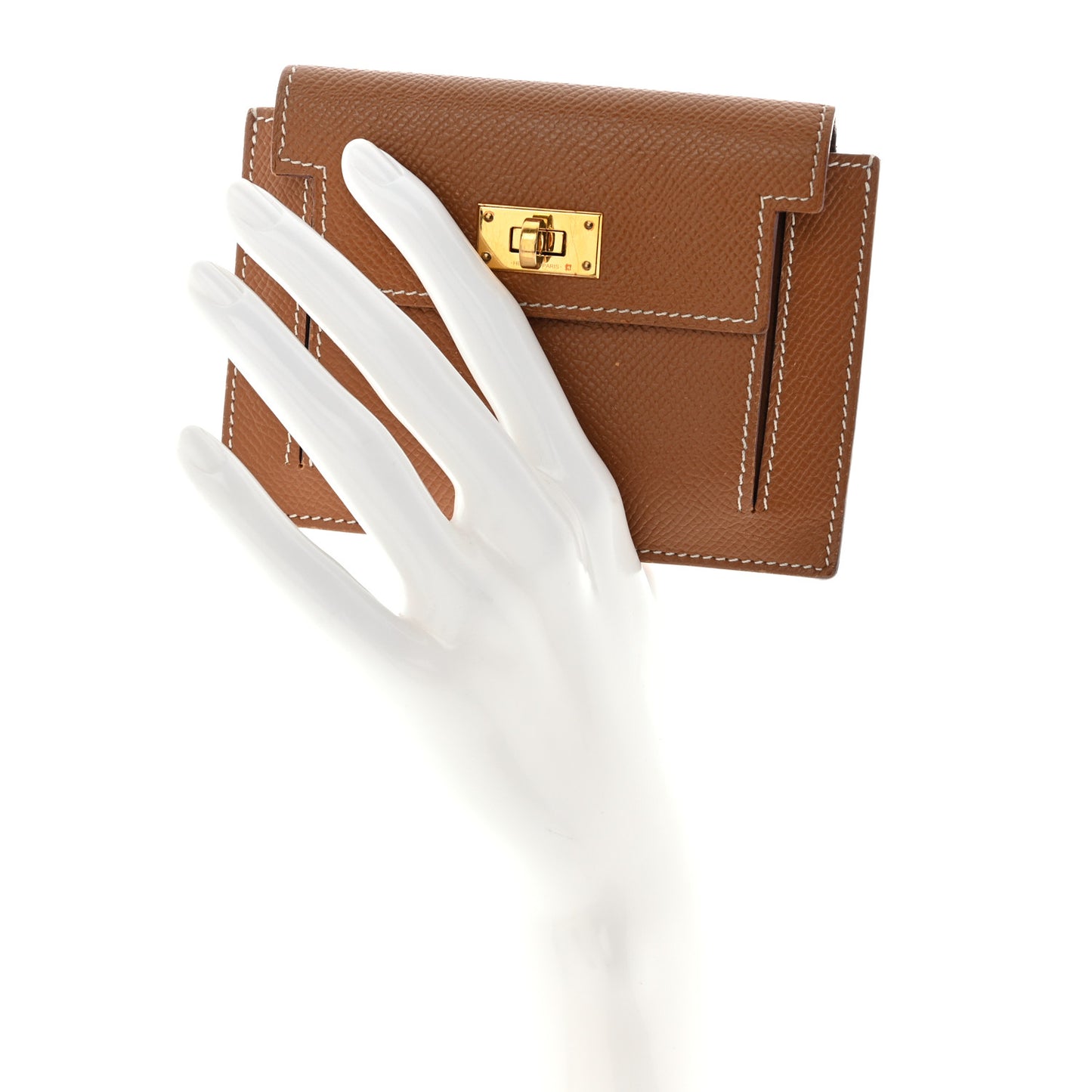 Epsom Kelly Pocket Compact Wallet Gold