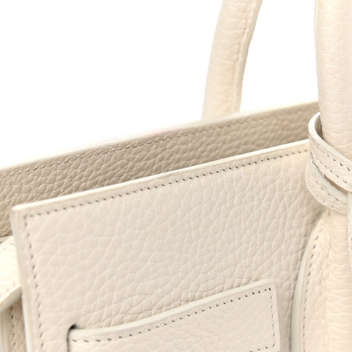 Grained Calfskin Small Sac De Jour Dove White