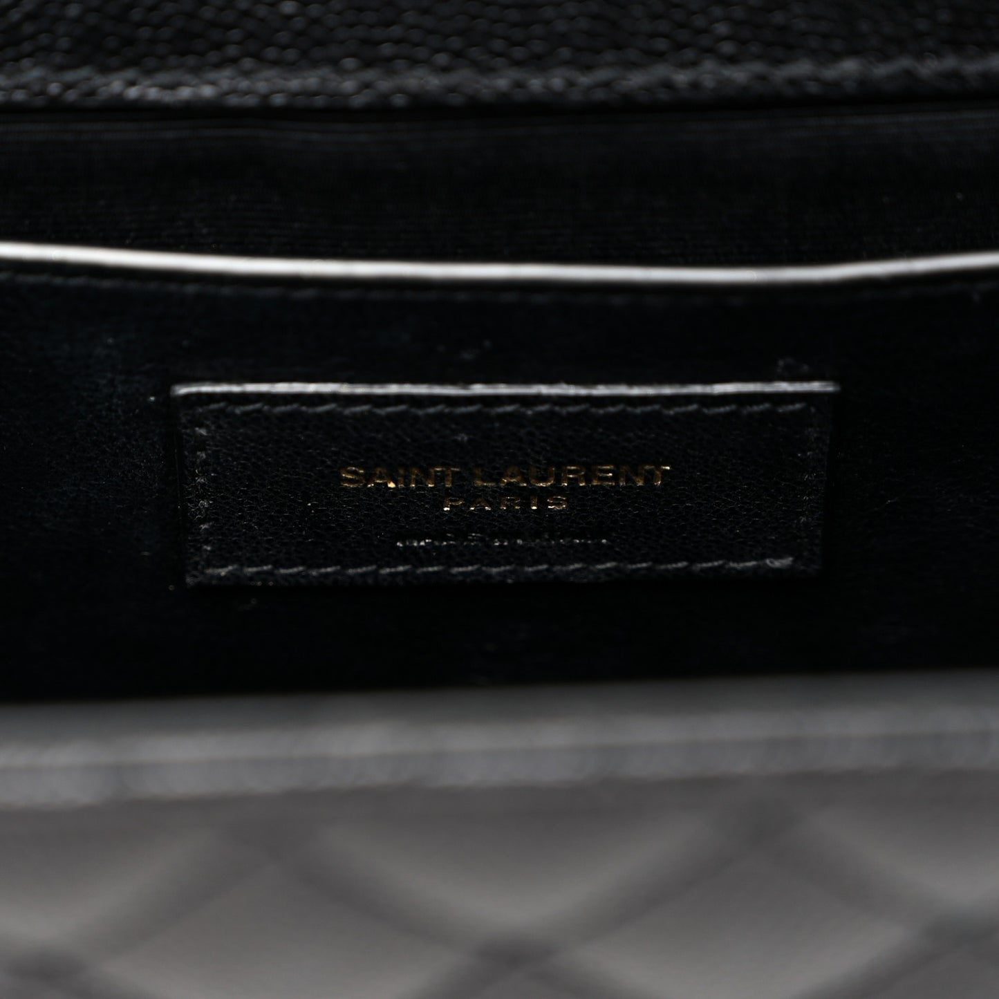Grain De Poudre Textured Mixed Matelasse Triquilt Medium Monogram Satchel Black