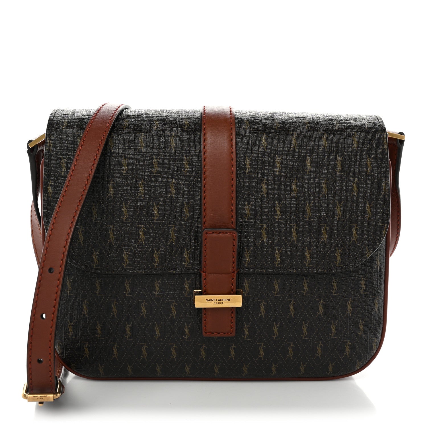 Saint Laurent Canvas Smooth Calfskin Le Monogramme Satchel