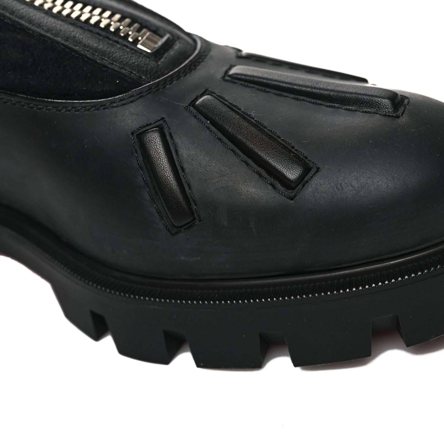 Kid Calfskin Suede Rubber Shearling Glory Duck Flat Boot 37 Black