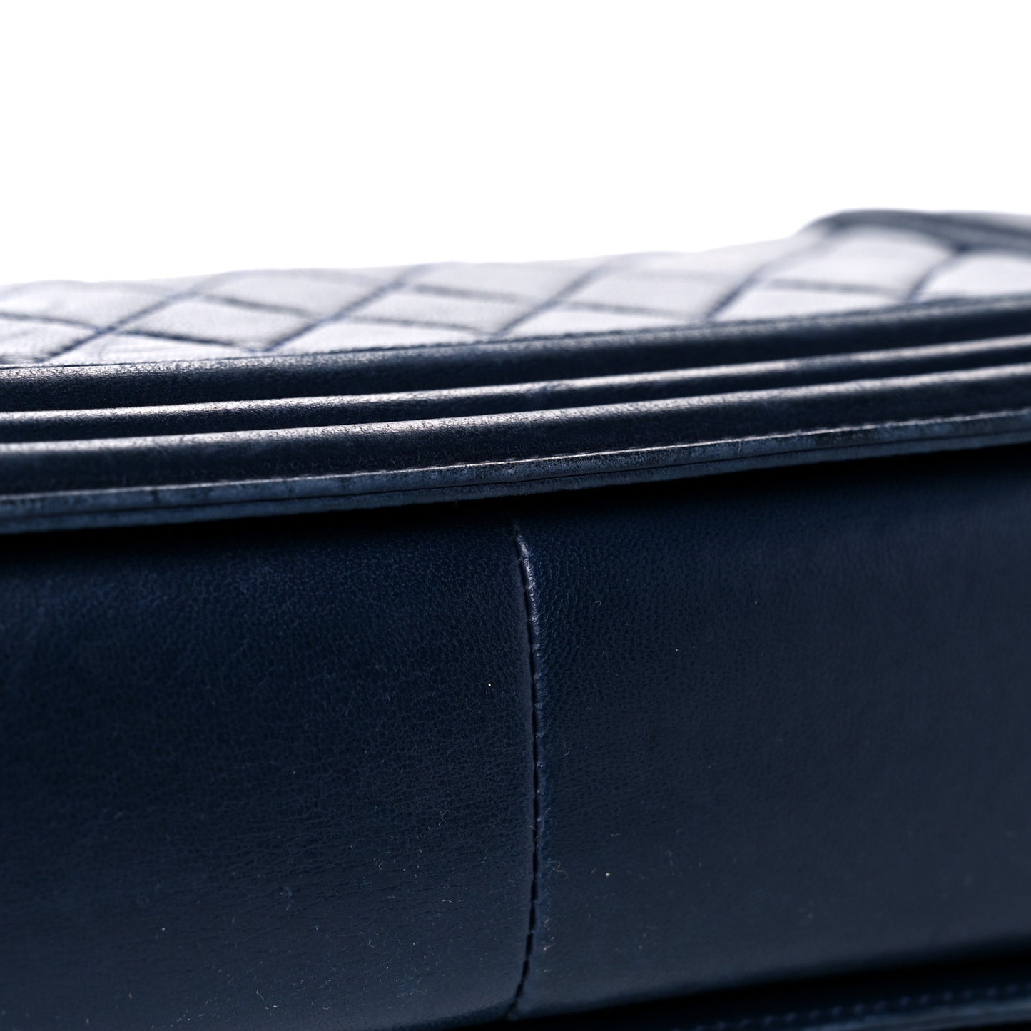 Lambskin Quilted Medium Boy Flap Dark Navy