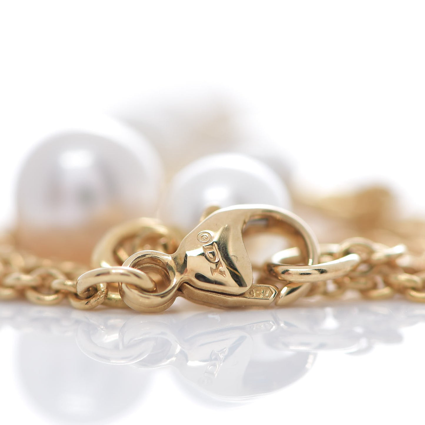 18K Yellow Gold Pearl Diamond Petite Perle Fringe Necklace