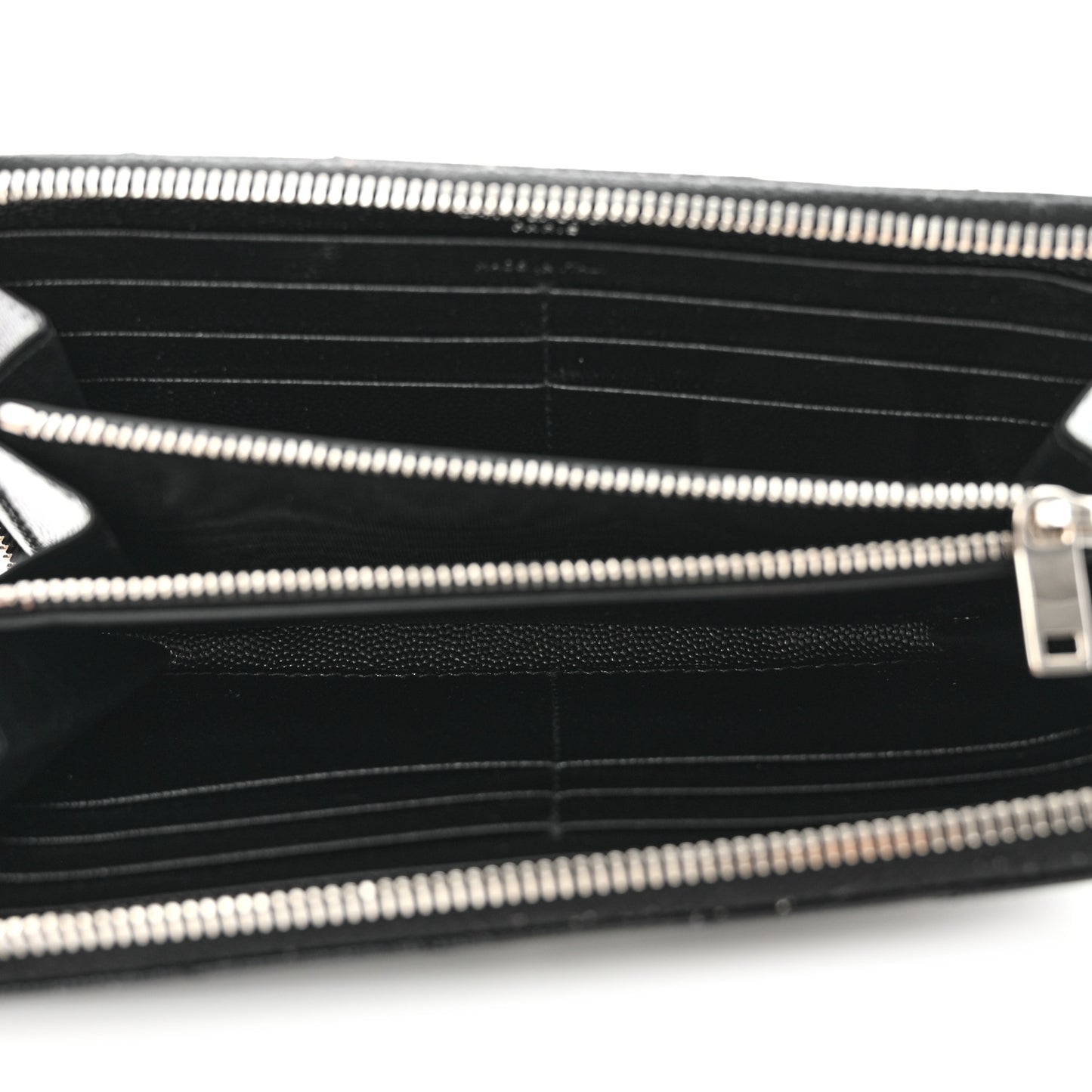 Grain De Poudre Matelasse Chevron Monogram Zip Around Wallet Black