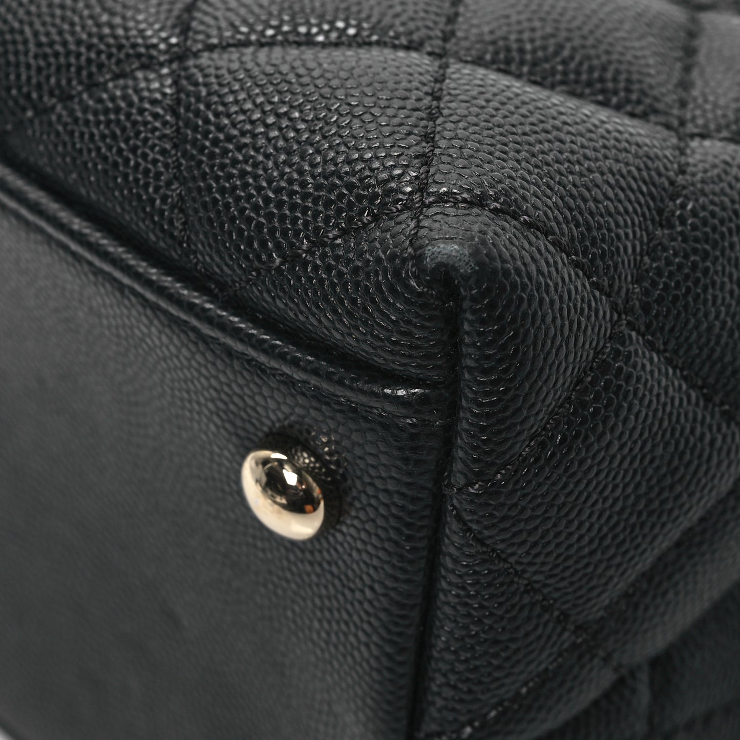 Caviar Quilted Small Coco Handle Flap Black