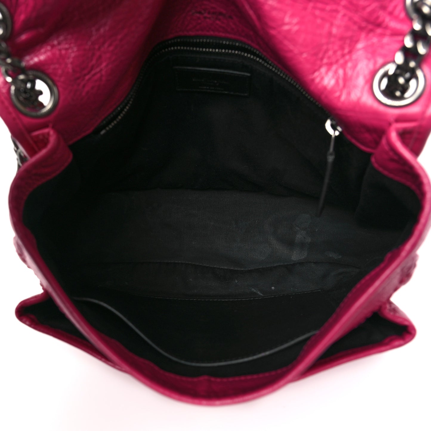 Crinkled Calfskin Matelasse Monogram Medium Niki Chain Satchel Freesia