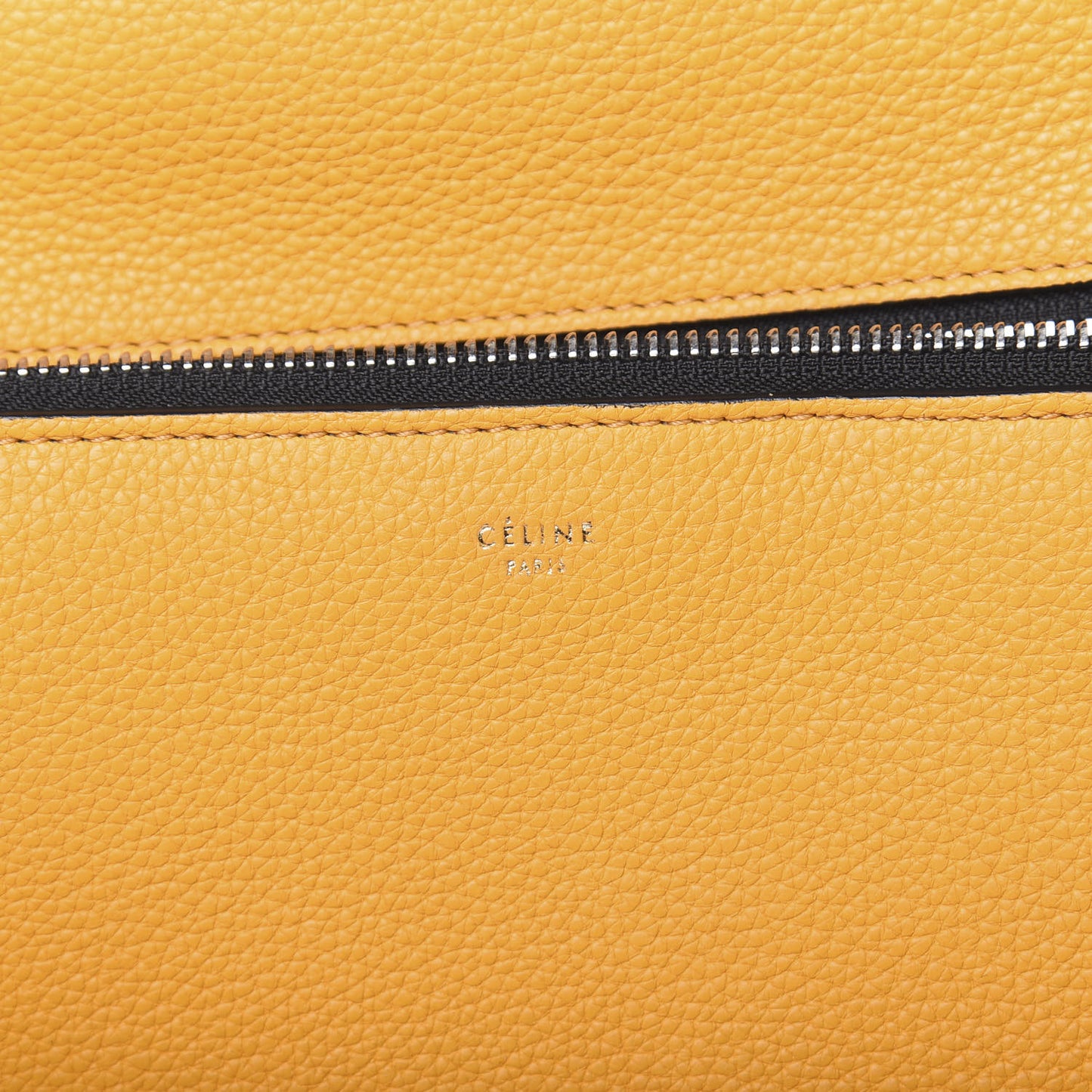 Drummed Calfskin Medium Edge Shoulder Bag Ocre