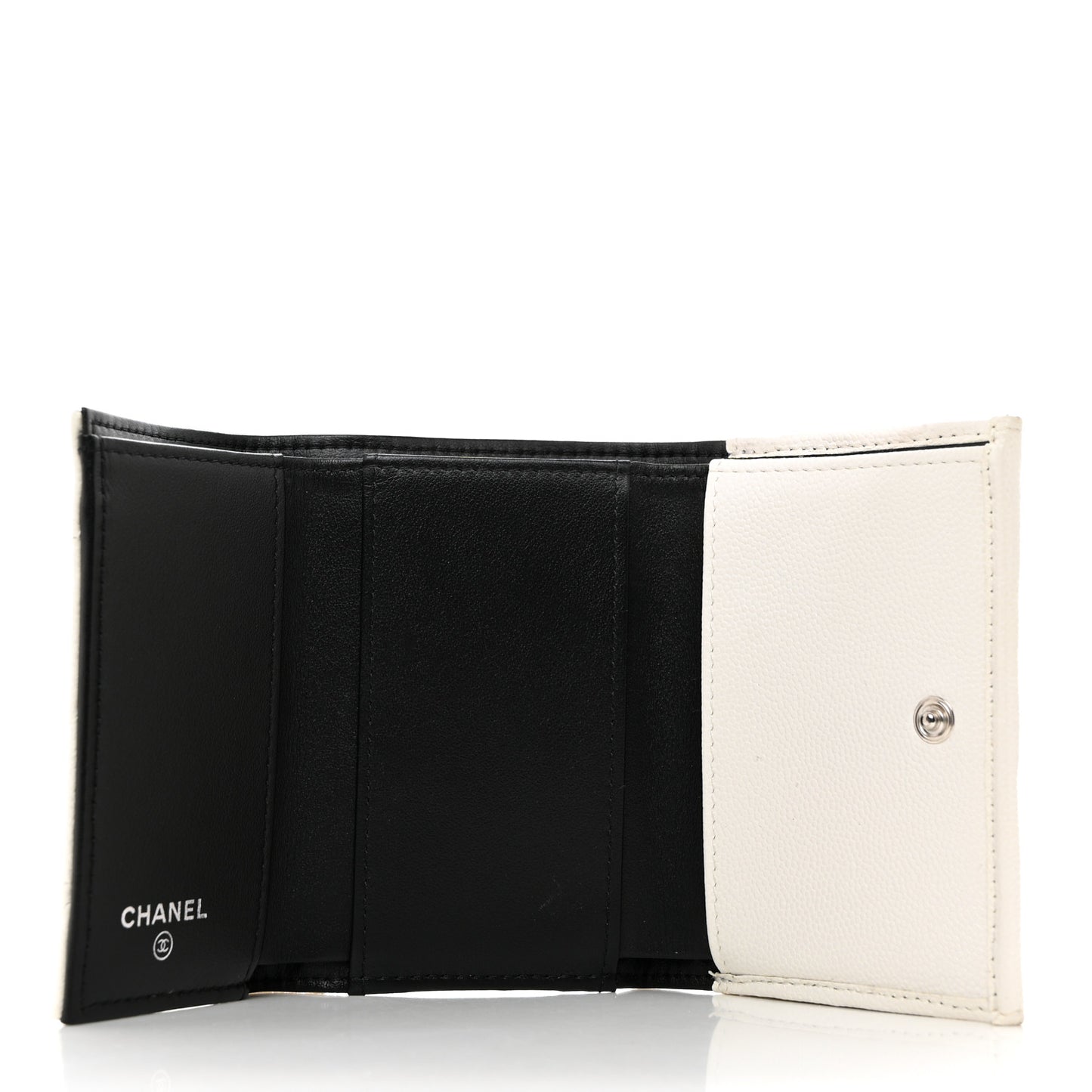 Caviar Quilted My Everything Small Flap Wallet White