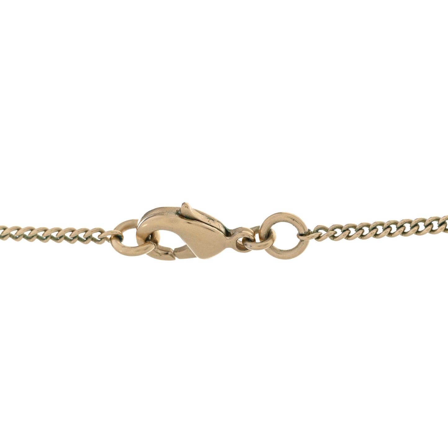 Pearl Crystal CC Pendant Necklace Gold