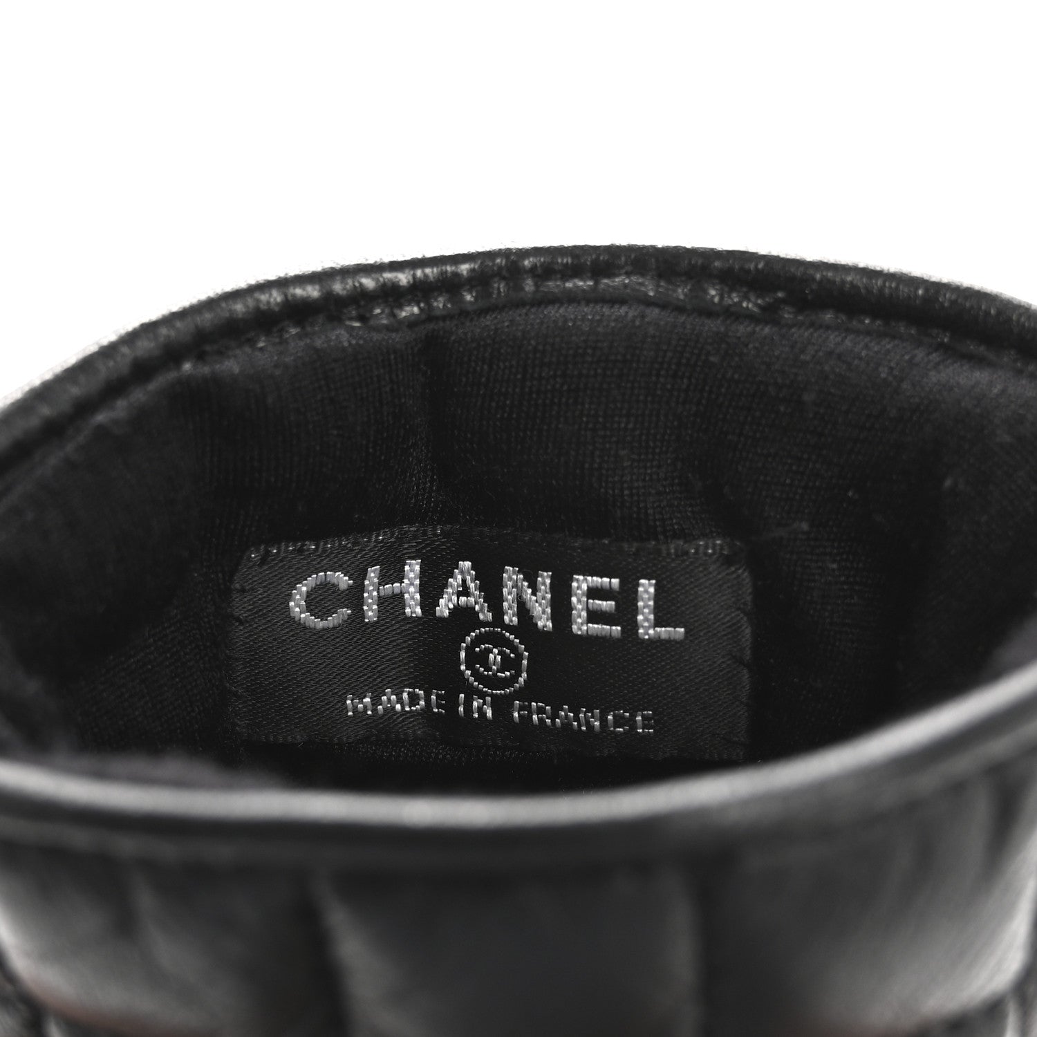 Chanel Lambskin Quilted Chocolate Bar Gloves 7 Black 3 of 8