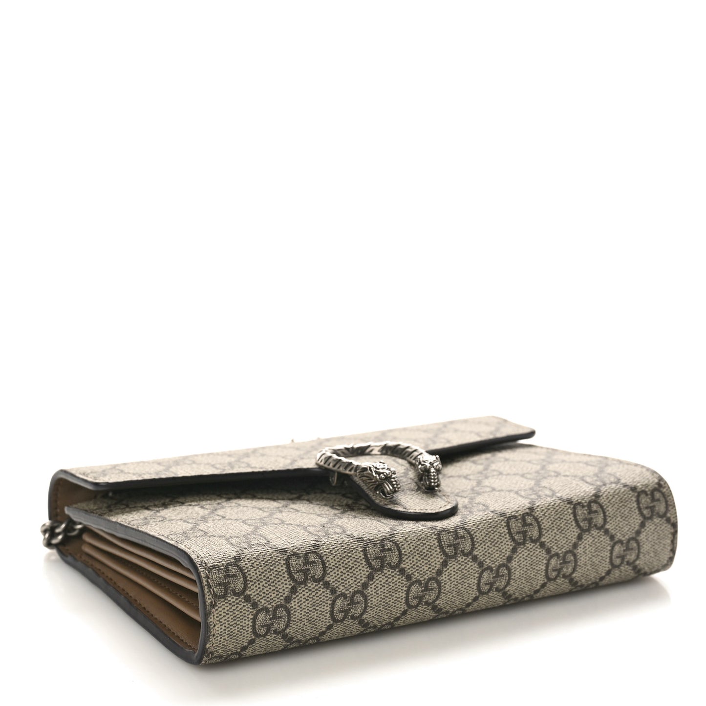 GG Supreme Monogram Mini Dionysus Chain Wallet Beige Black