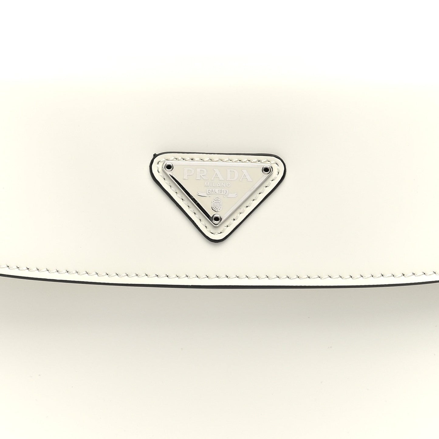 Spazzolato Cleo Flap Shoulder Bag White