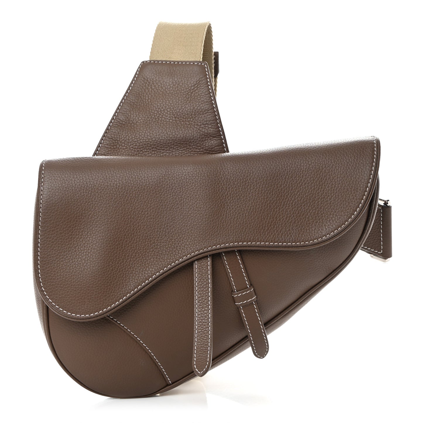 Grained Calfskin Kim Jones Saddle Bag Brown