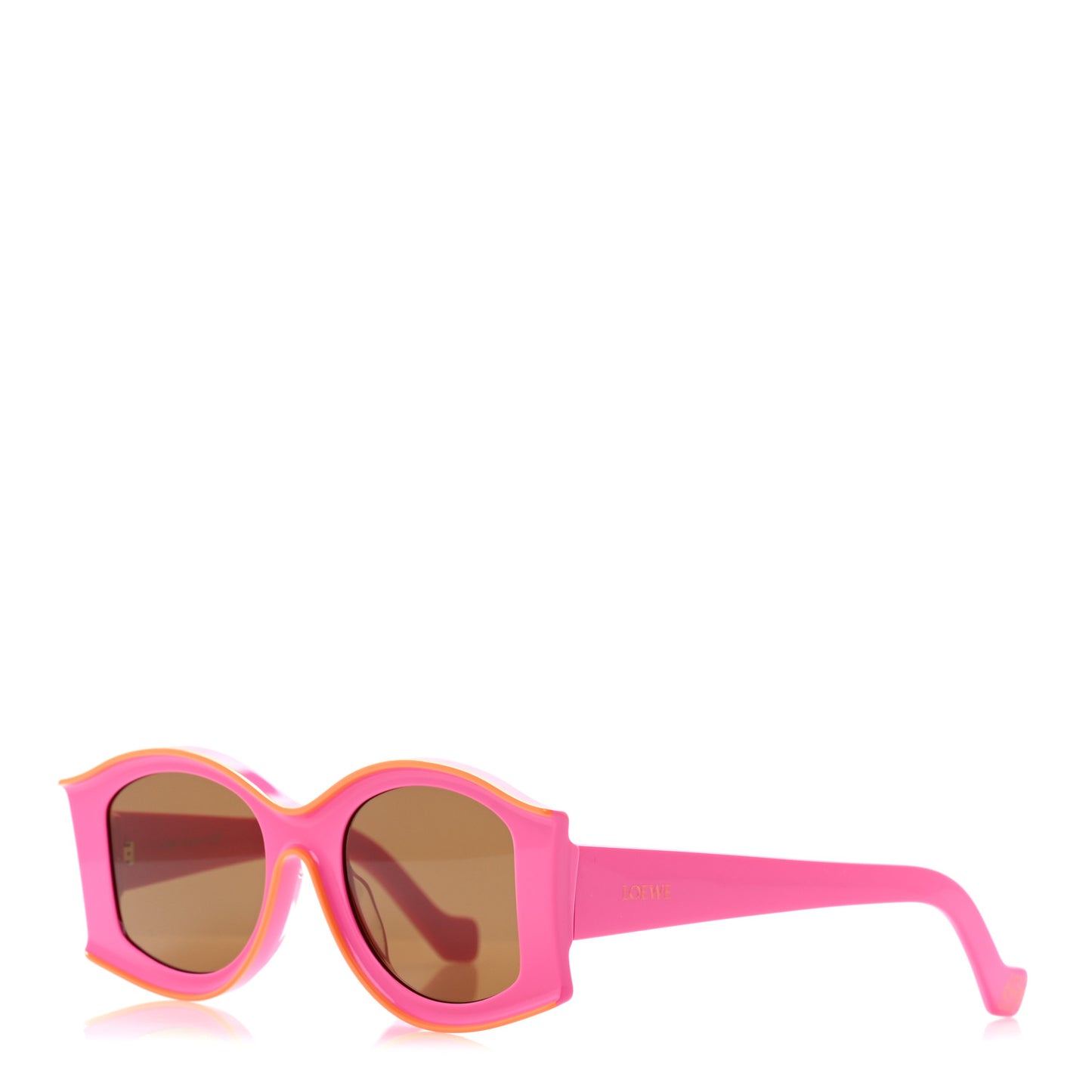 Acetate Paula's Ibiza Round Sunglasses LW40047U Pink Orange