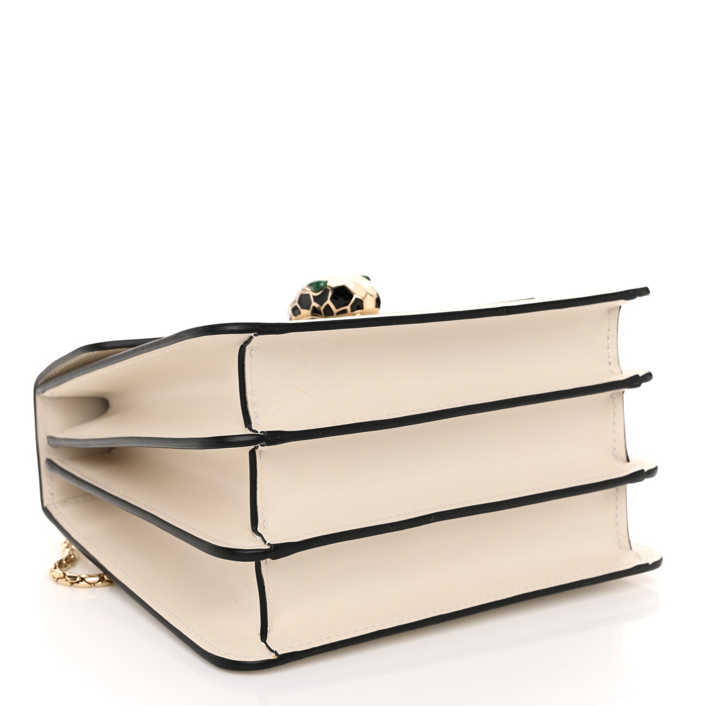 Calfskin Serpenti Forever Top Handle White