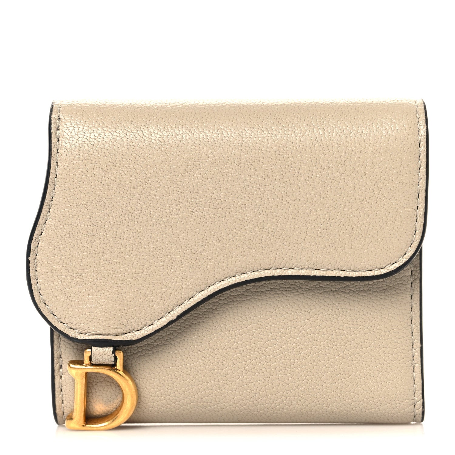 Christian Dior Goatskin Saddle Lotus Wallet Sand 1859735