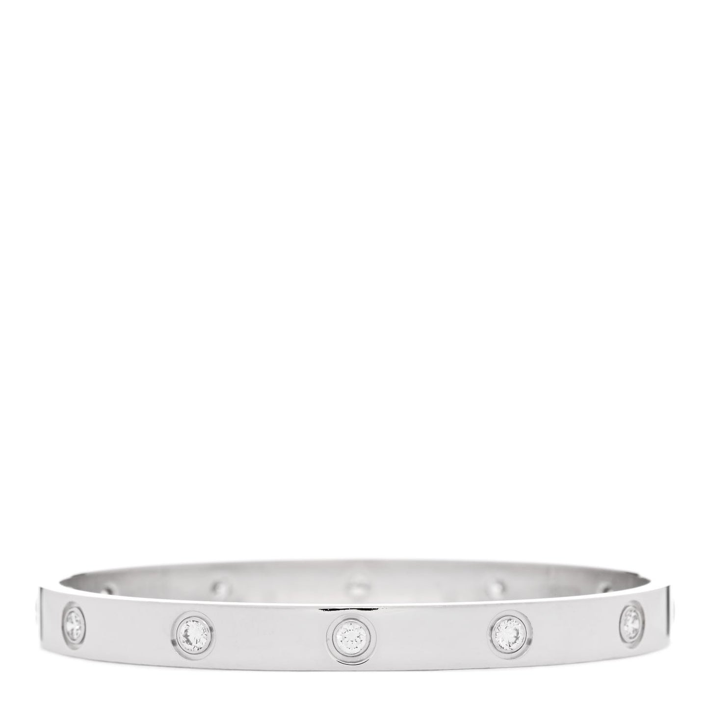 18K White Gold 10 Diamond LOVE Bracelet 17