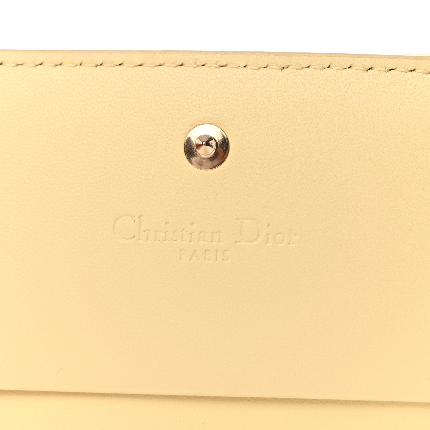 Lambskin Cannage Mini Lady Dior Wallet Soft Yellow