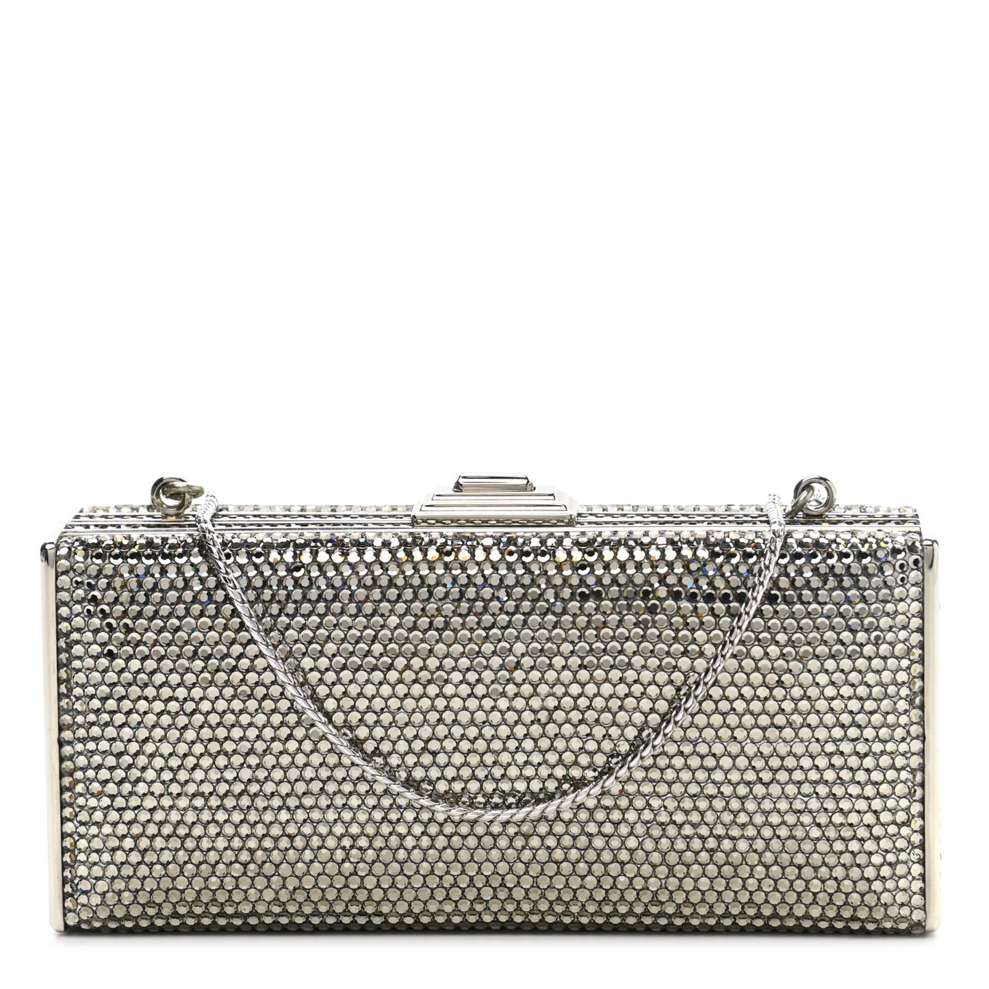 Swarovski Crystal Minaudiere Clutch Silver